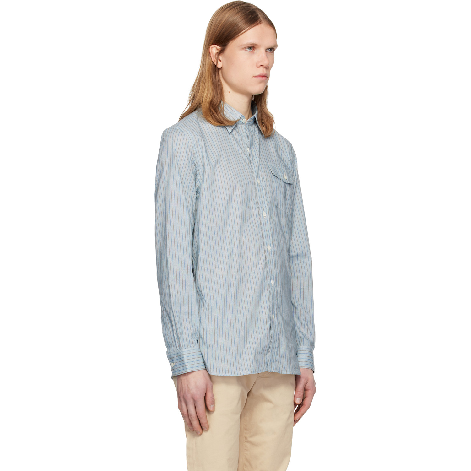  Rrl Blue Eli Dress Shirt 