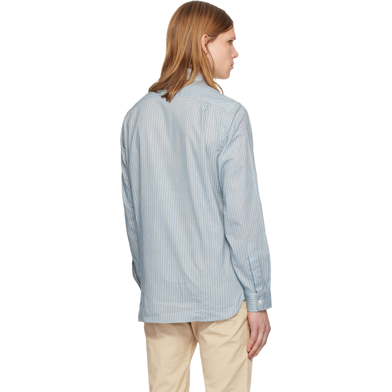  Rrl Blue Eli Dress Shirt 