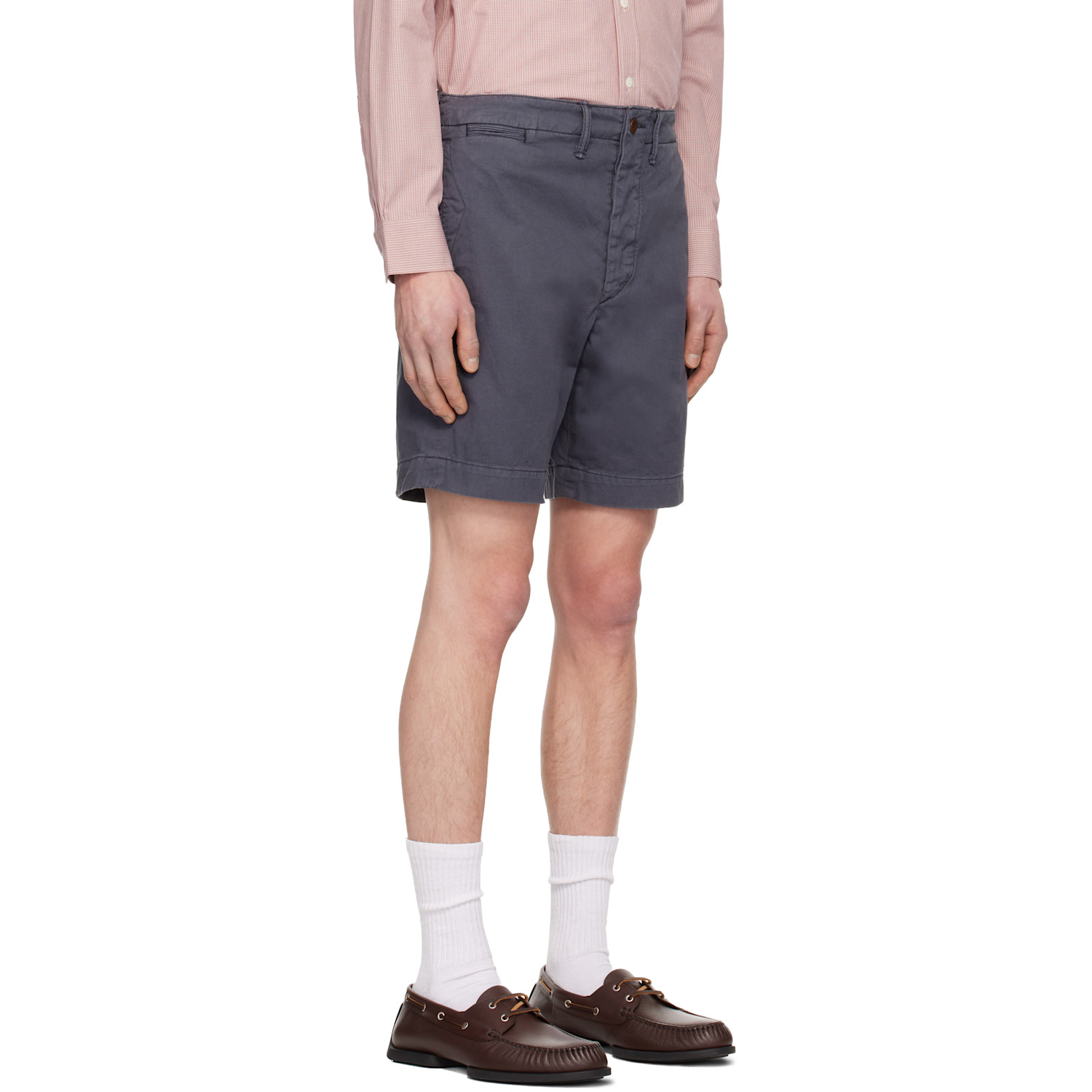  Rrl Blue Garment-dyed Chino Officer's Shorts 