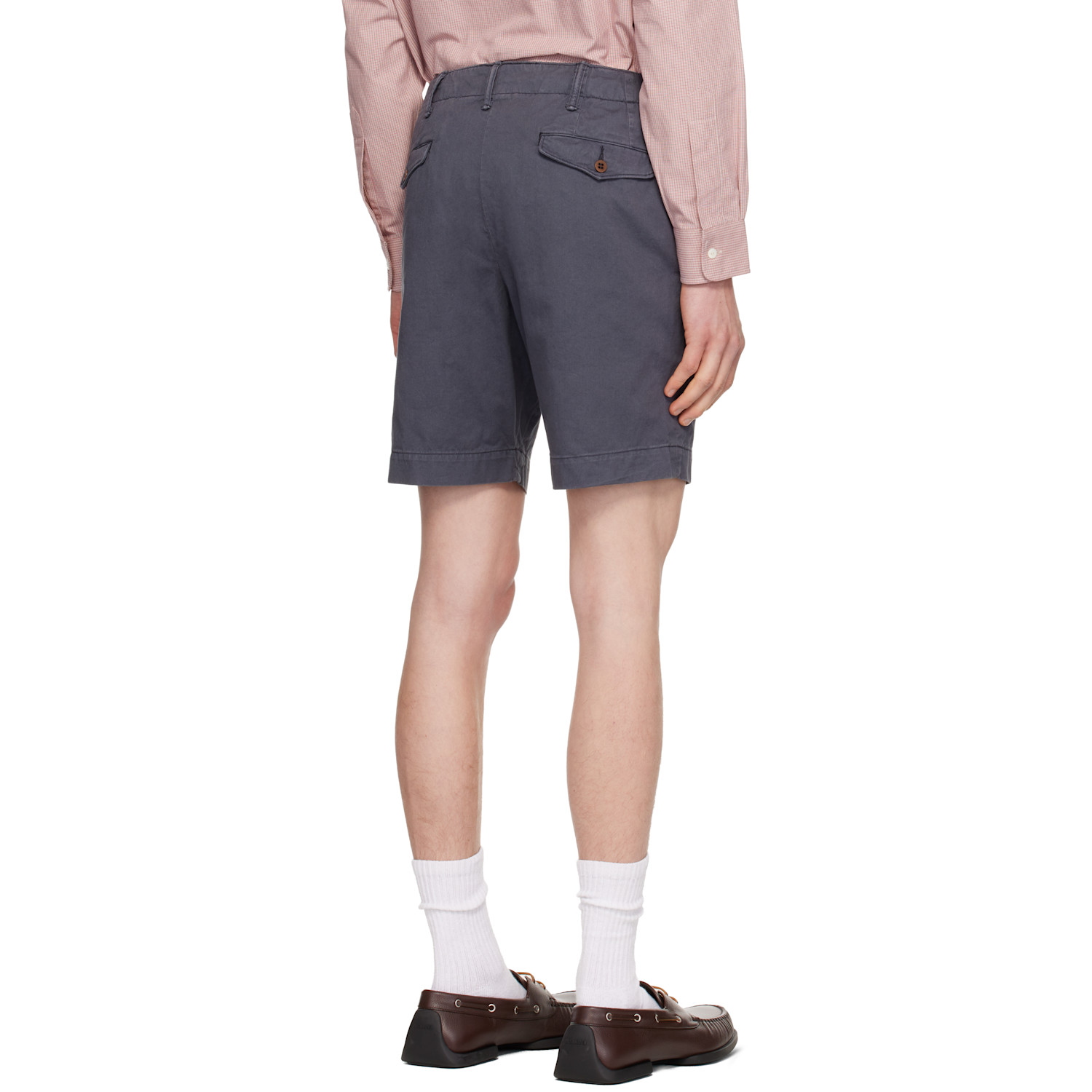  Rrl Blue Garment-dyed Chino Officer's Shorts 