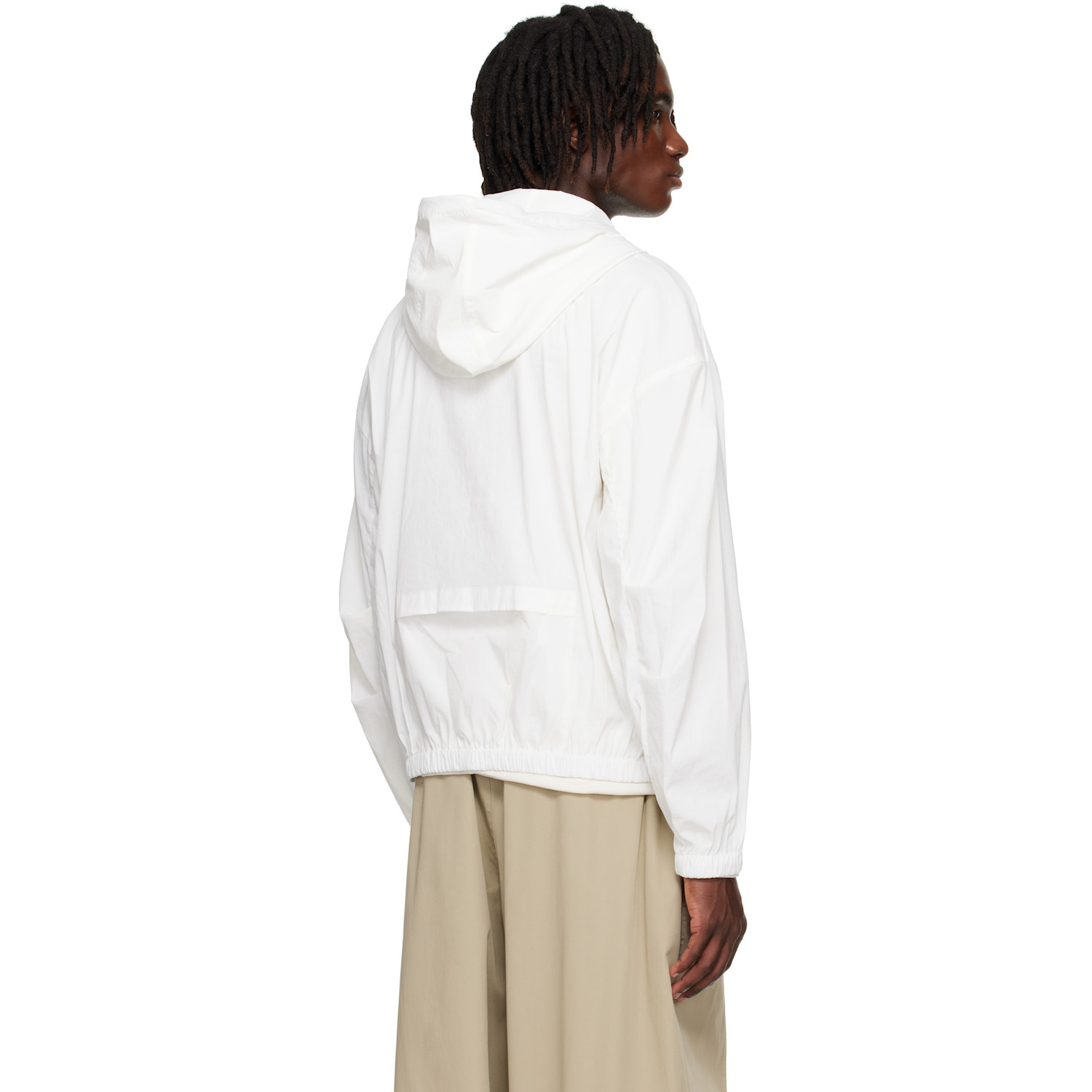  Amomento White Nylon Hooded Jacket 