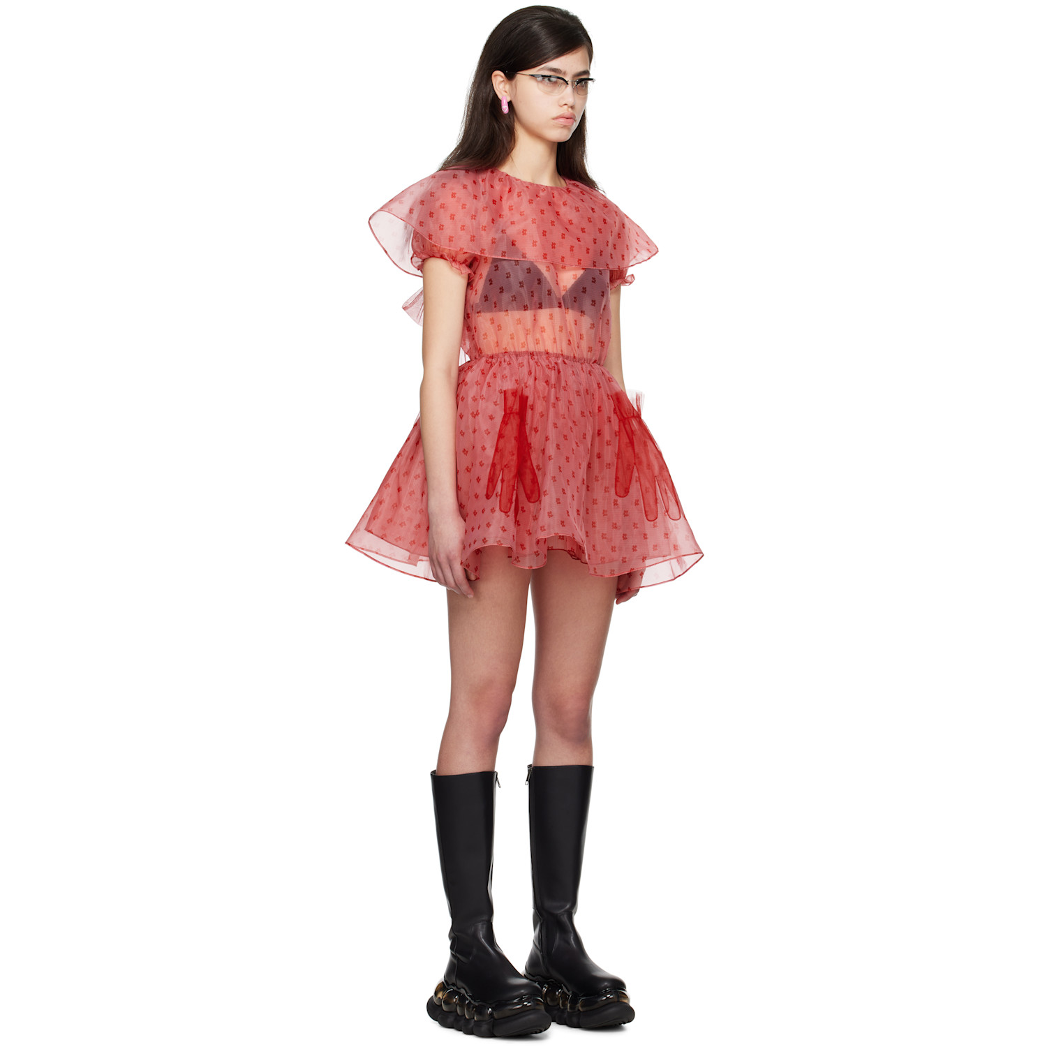  I'm Sorry By Petra Collins Ssense Exclusive Red Jennyfax Edition Tulle Minidress 