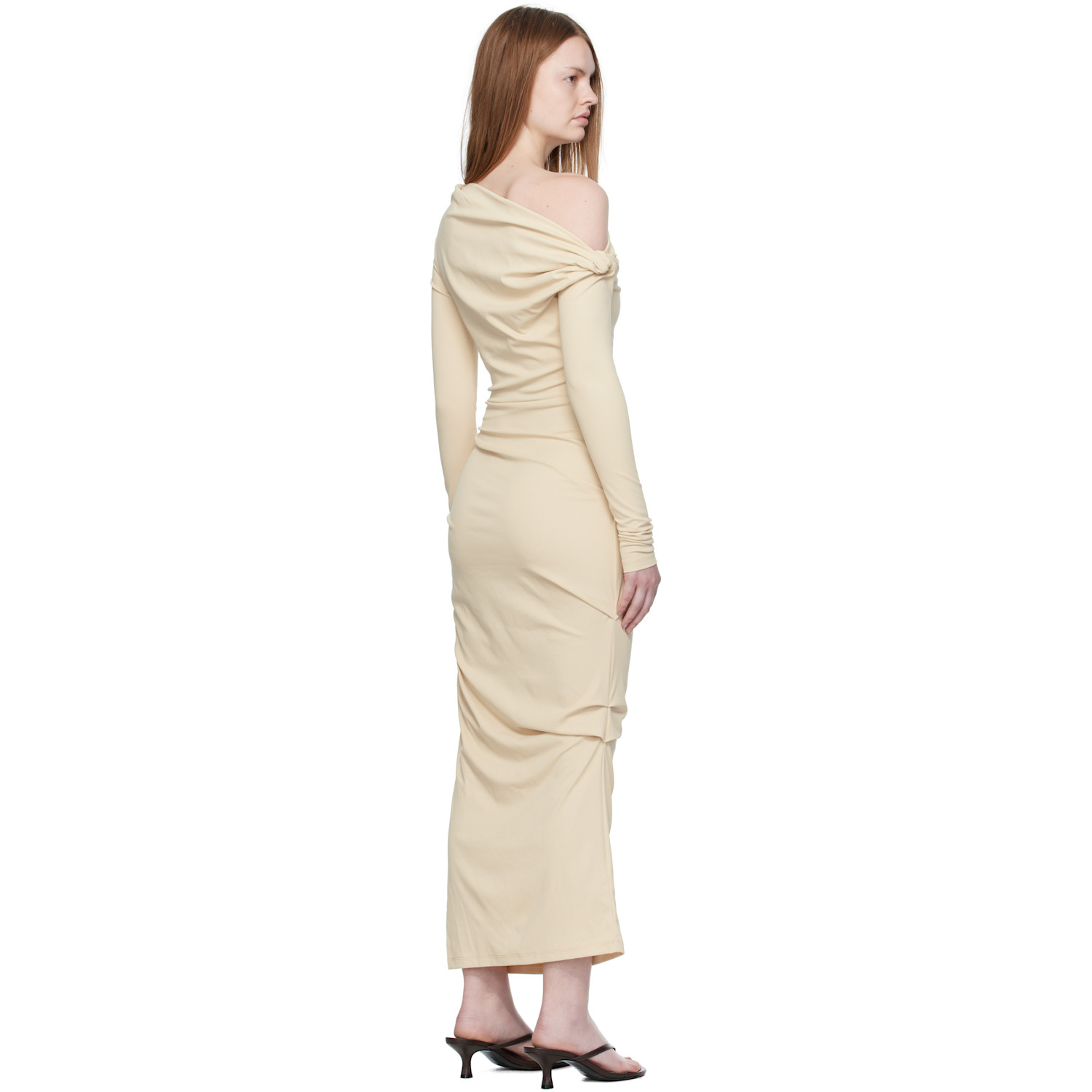  Paris Georgia Beige Elemental Manahou Midi Dress 