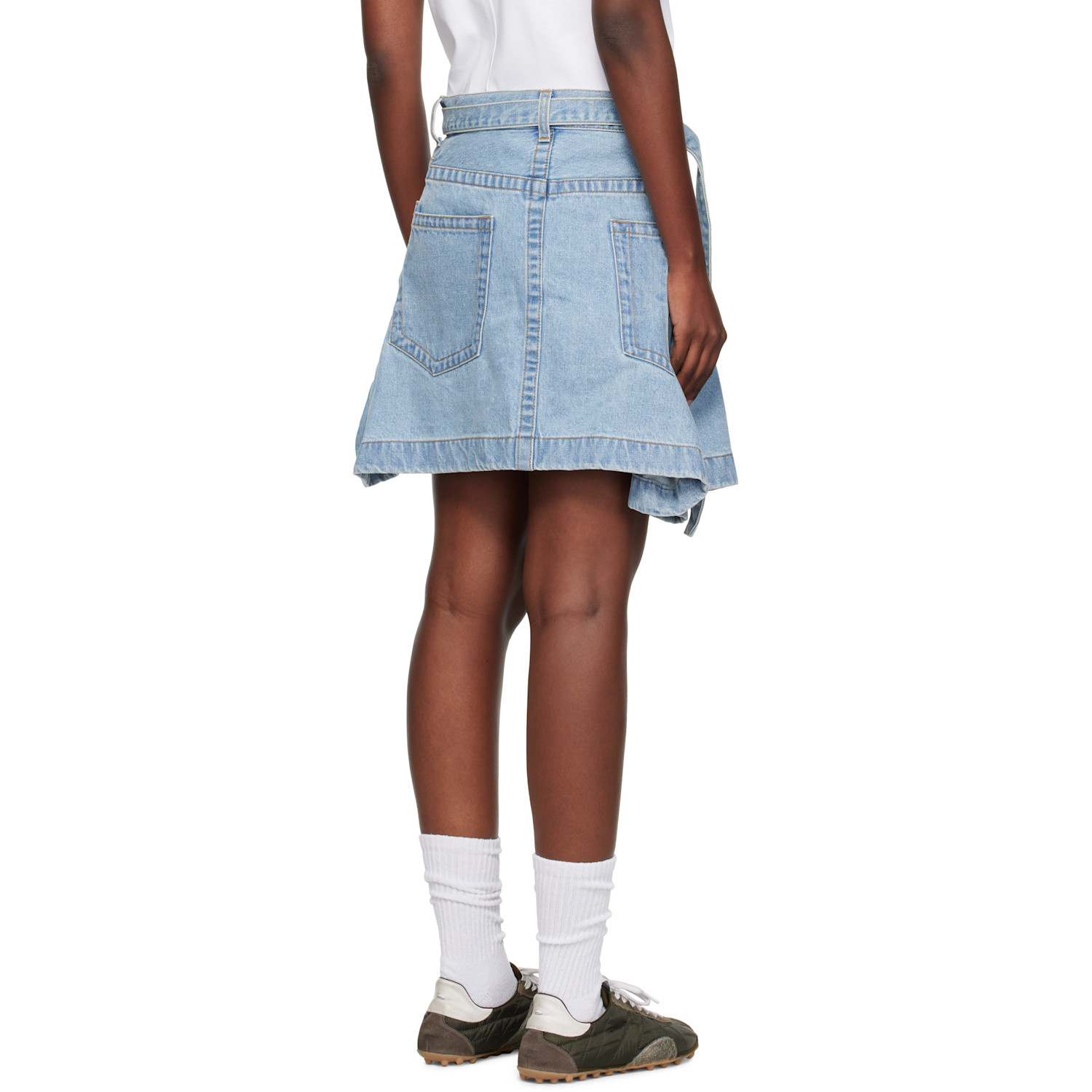  Sacai Blue Asymmetrical Denim Miniskirt 