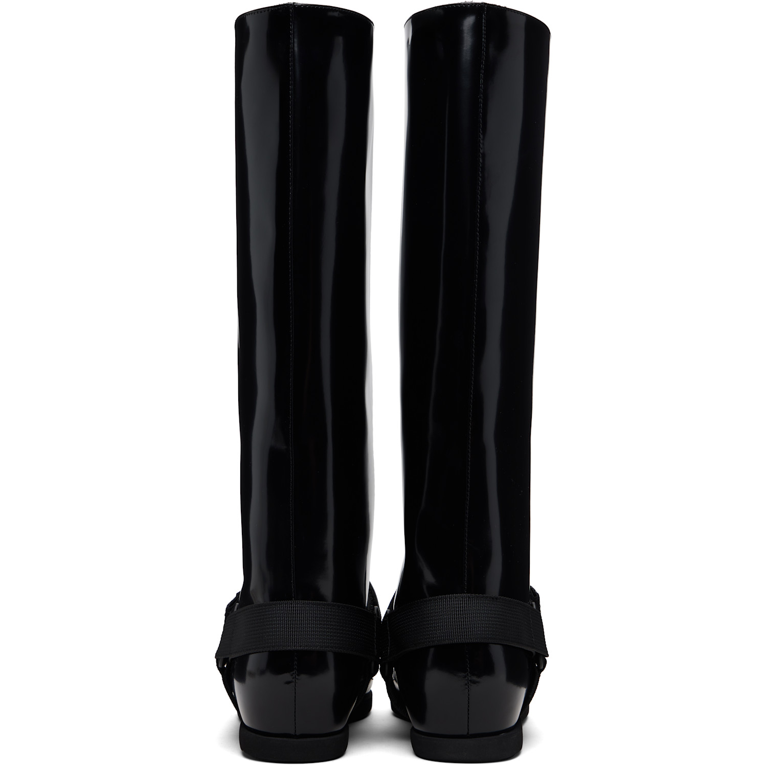  Sacai Black Belted Tall Boots 