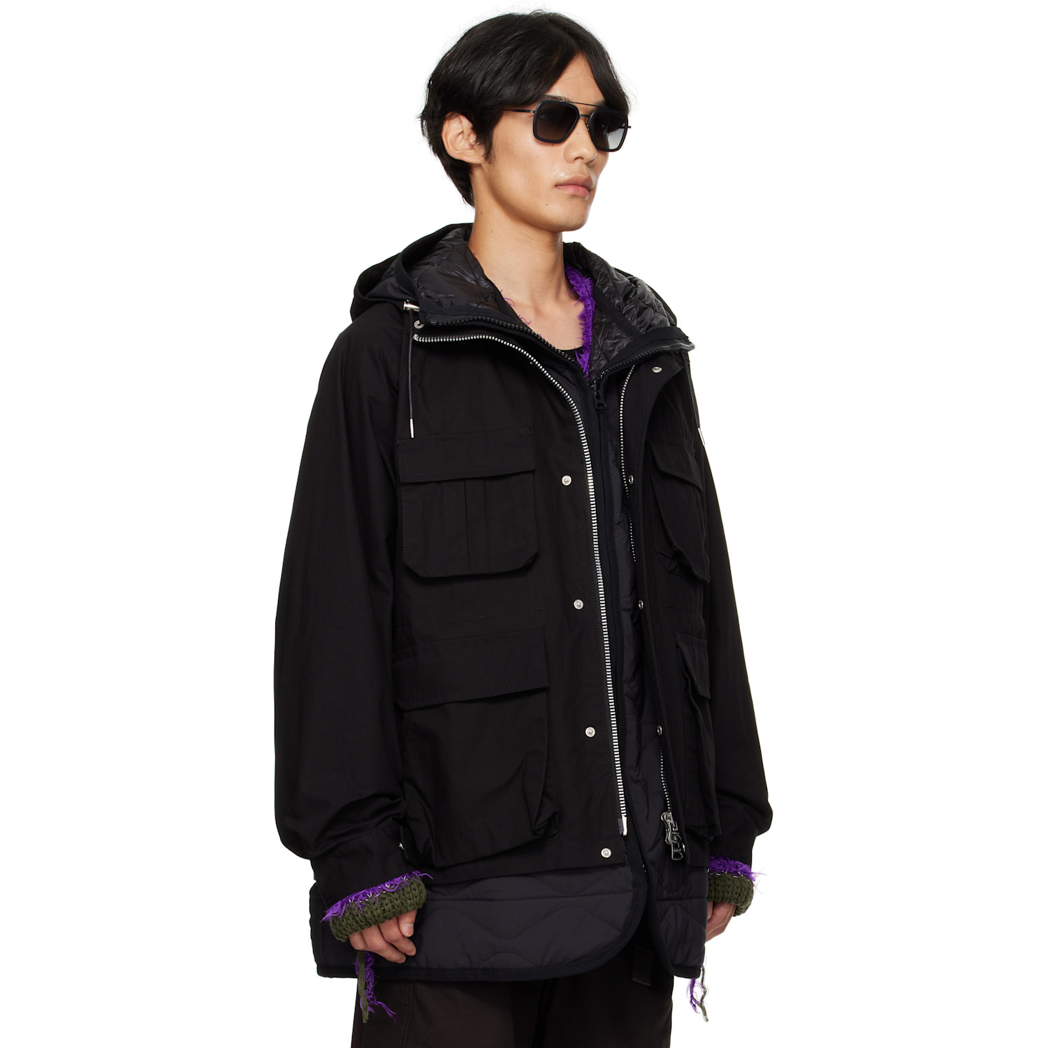  Sacai Black Rip Stop Blouson Jacket 