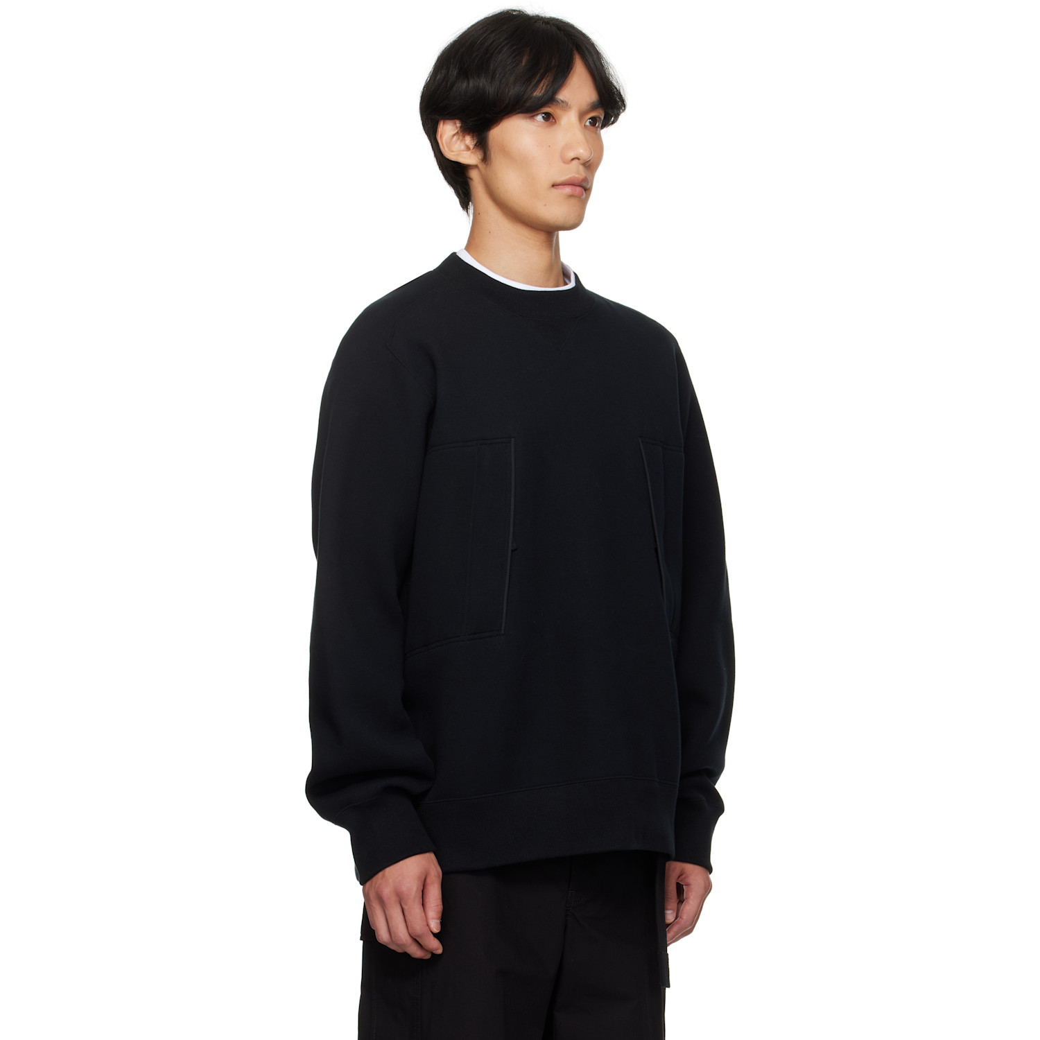  Sacai Black Sponge Sweat Sweatshirt 