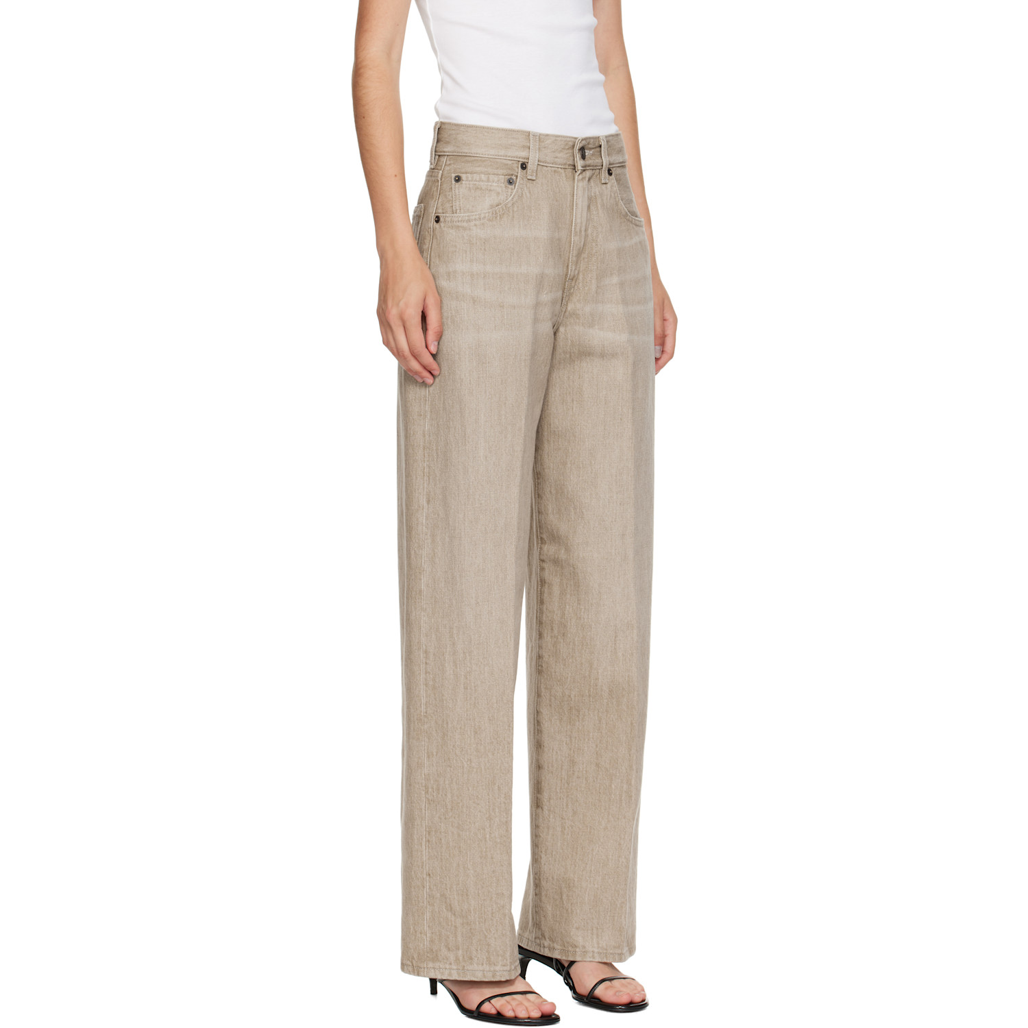  6397 Beige Wide Jeans 