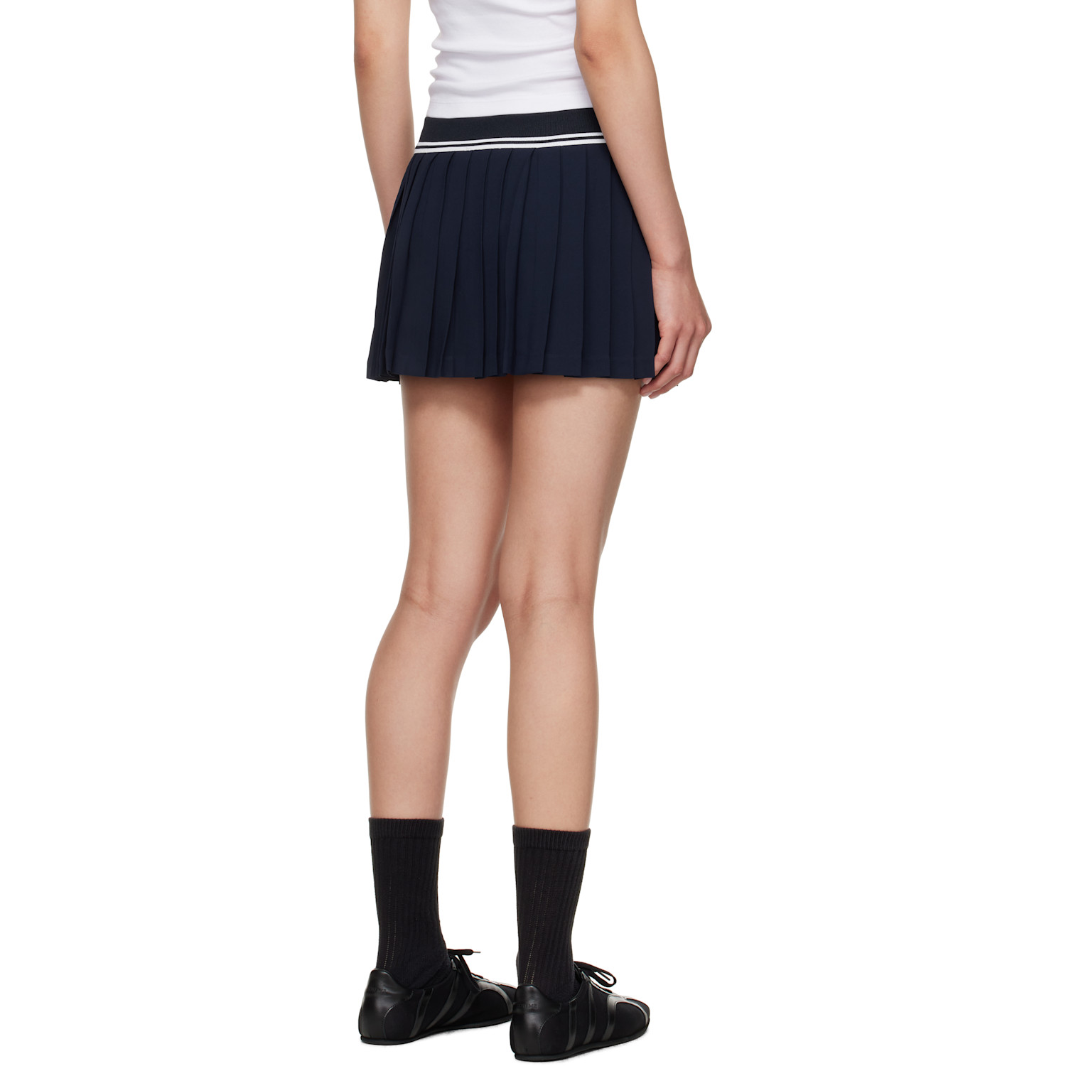  Sporty & Rich Navy 'src' Logo Abigail Miniskirt 