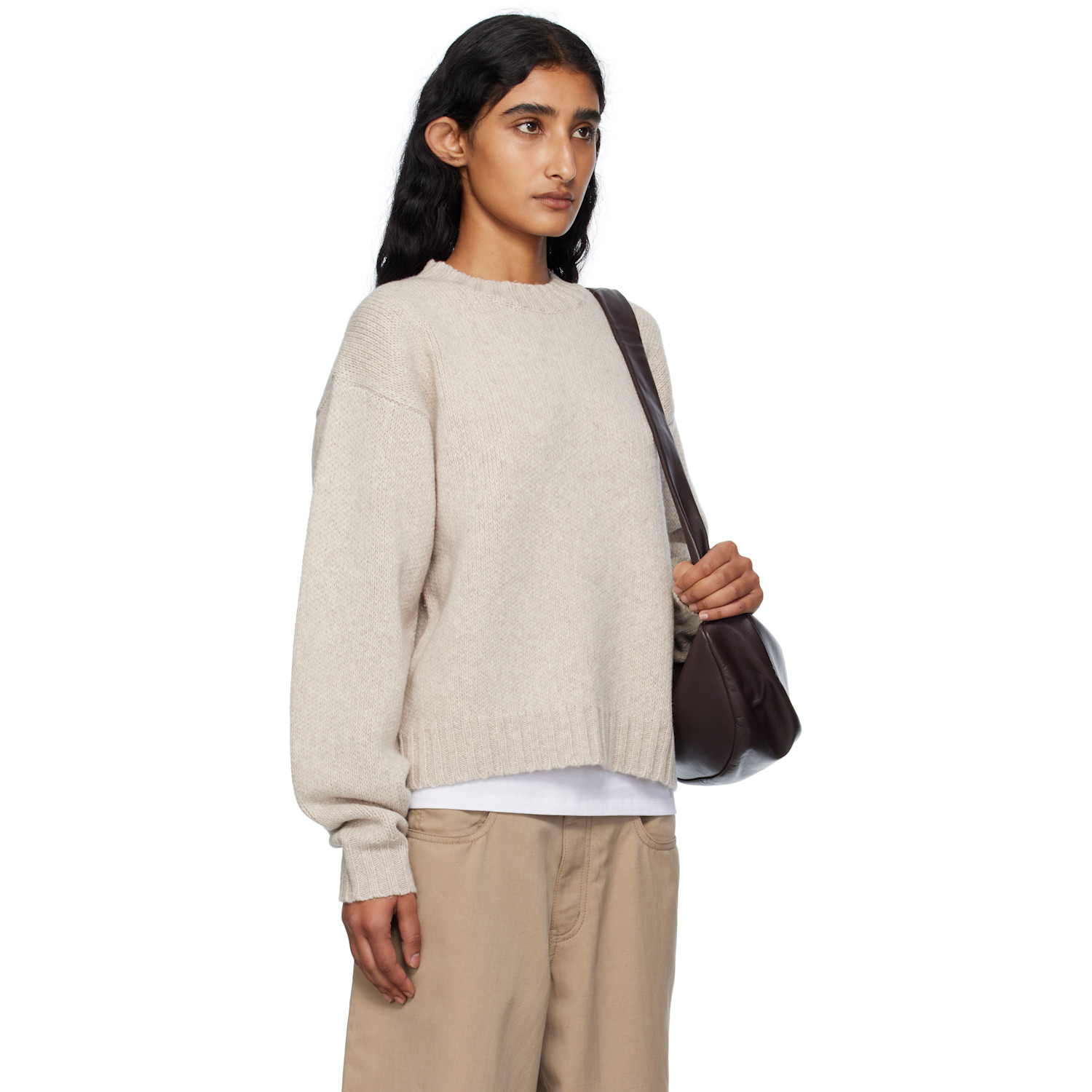  6397 Beige High Neck Sweater 