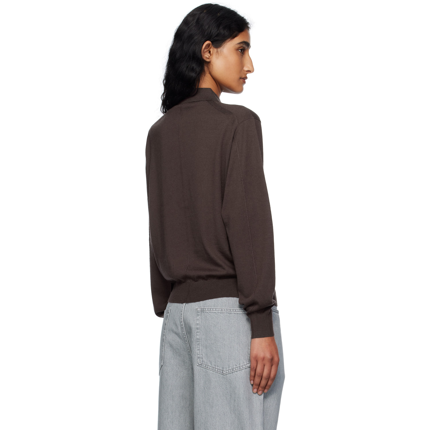  6397 Brown Long Sleeve Polo 