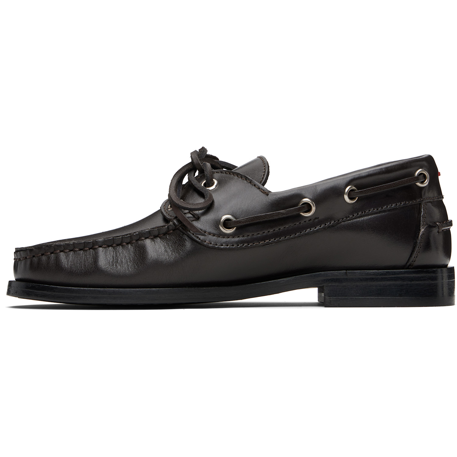  Aeyde Brown Harris Leather Boat Shoes 