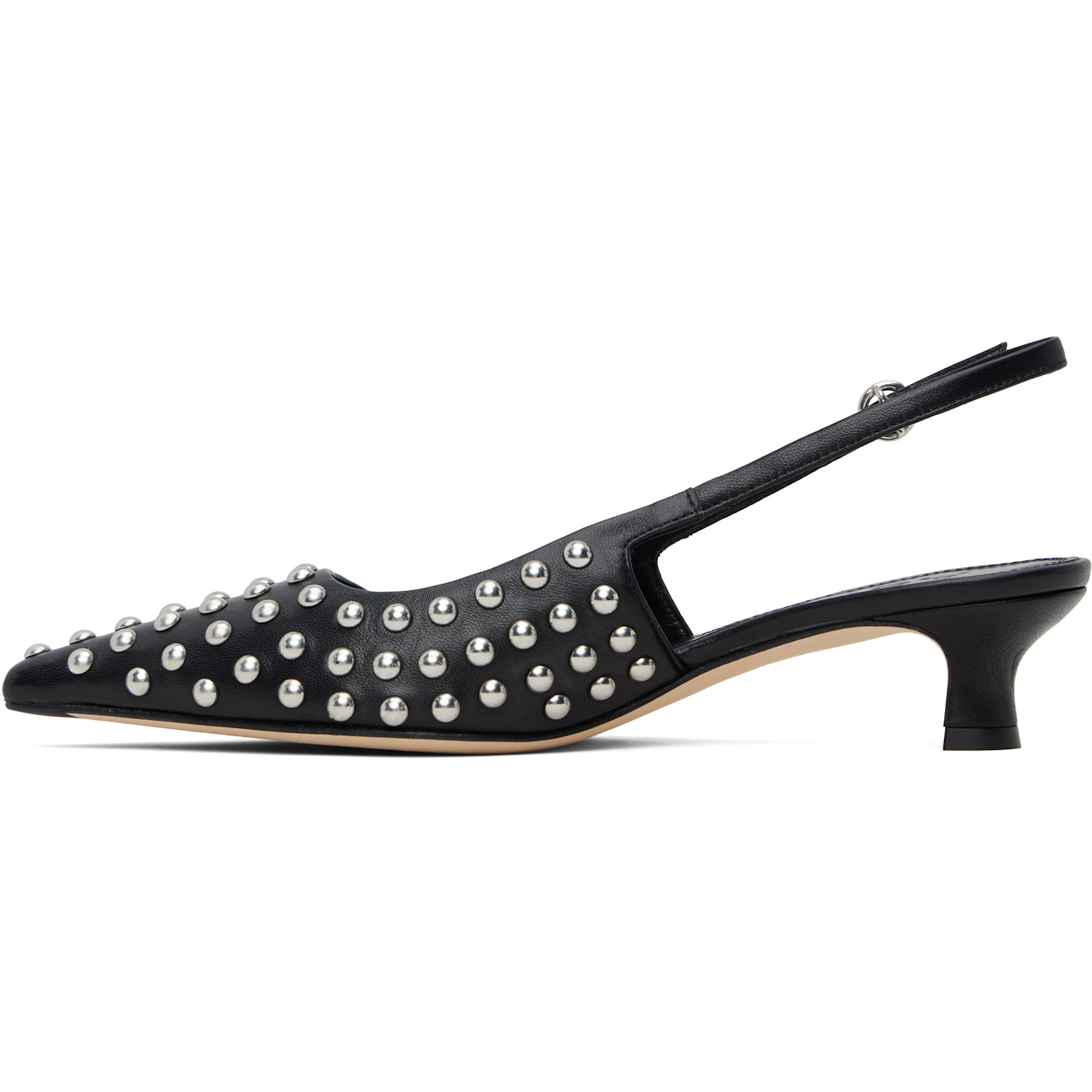  Aeyde Black Catrina Studded Slingback Heels 