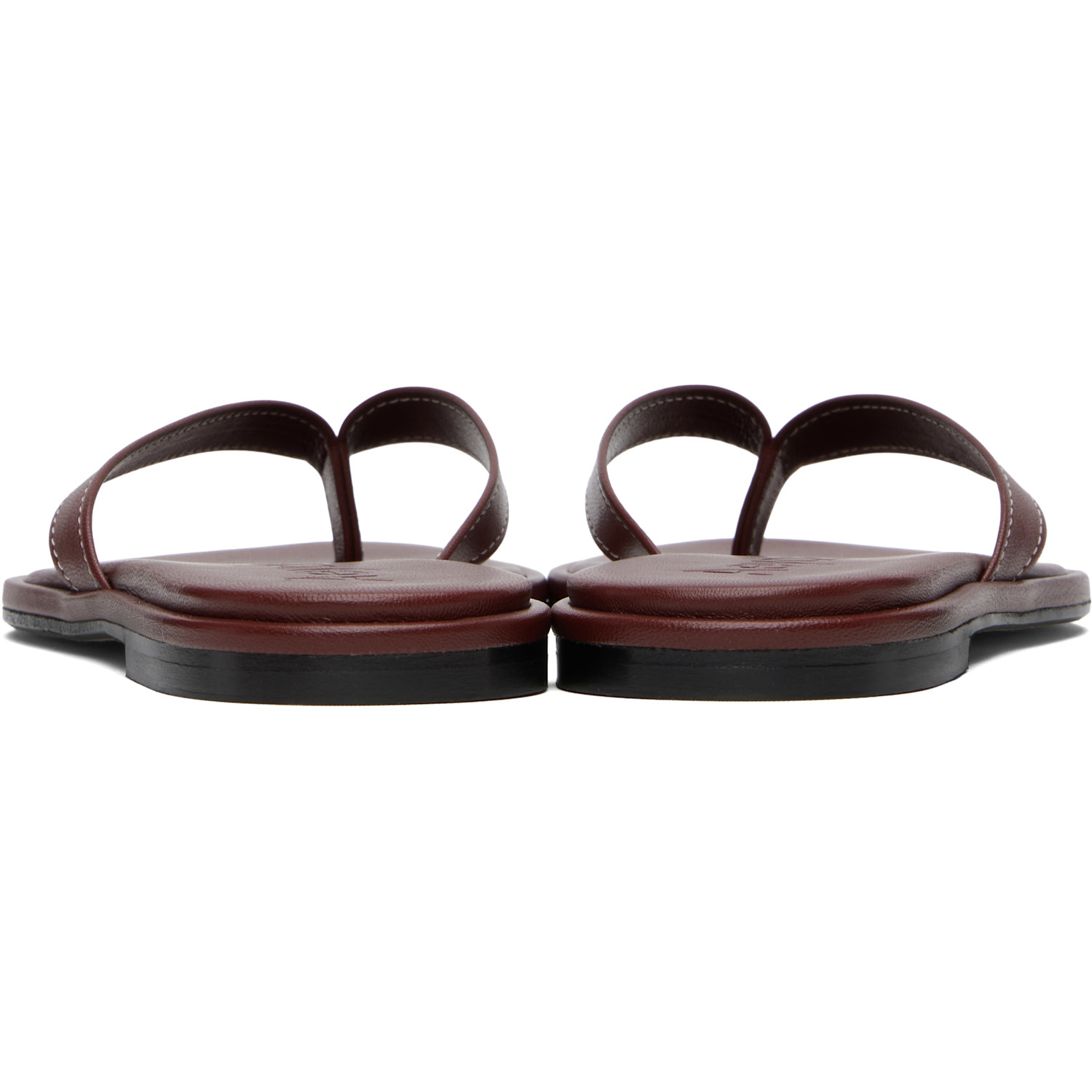  Aeyde Burgundy Melody Leather Toe-post Flip-flops 