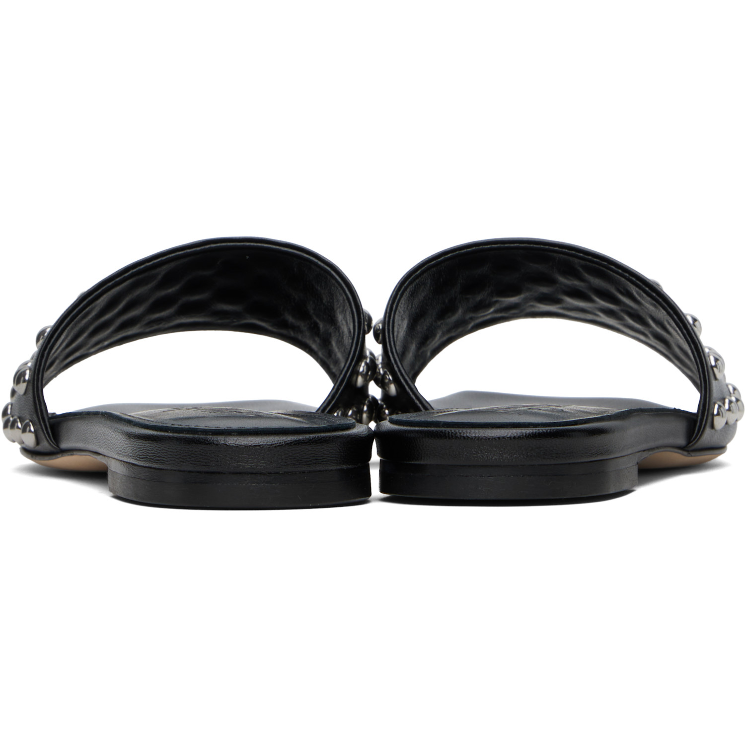  Aeyde Black Anna Studded Leather Sandals 