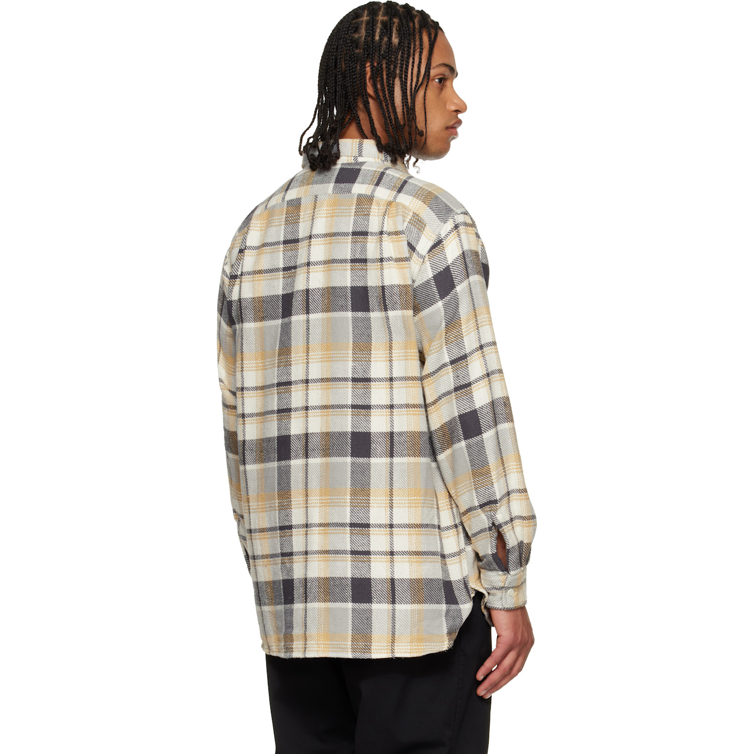  Nanamica Gray & Beige Heavy Flannel Shirt 