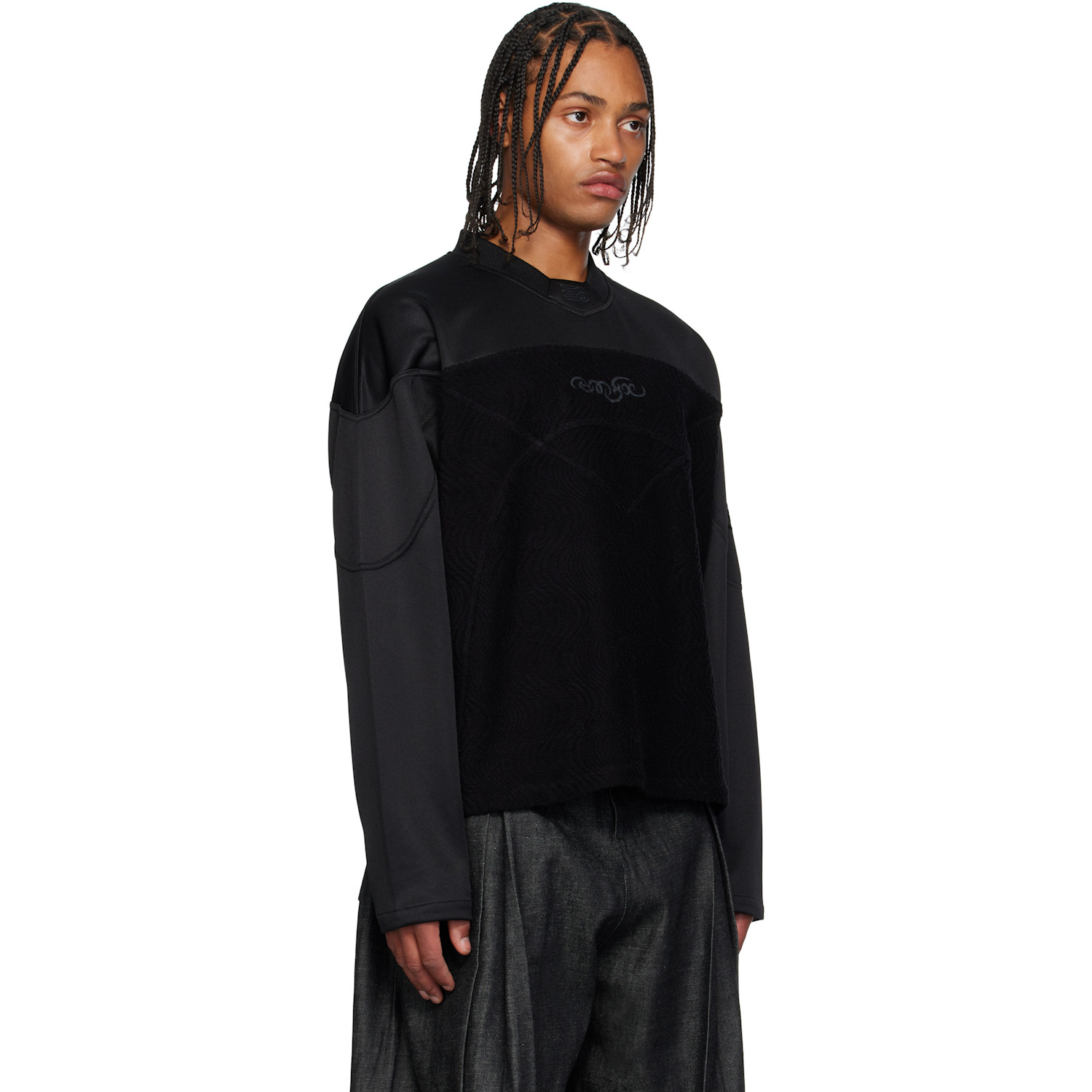  Namesake Black Keith Long Sleeve Jersey Sweatshirt 