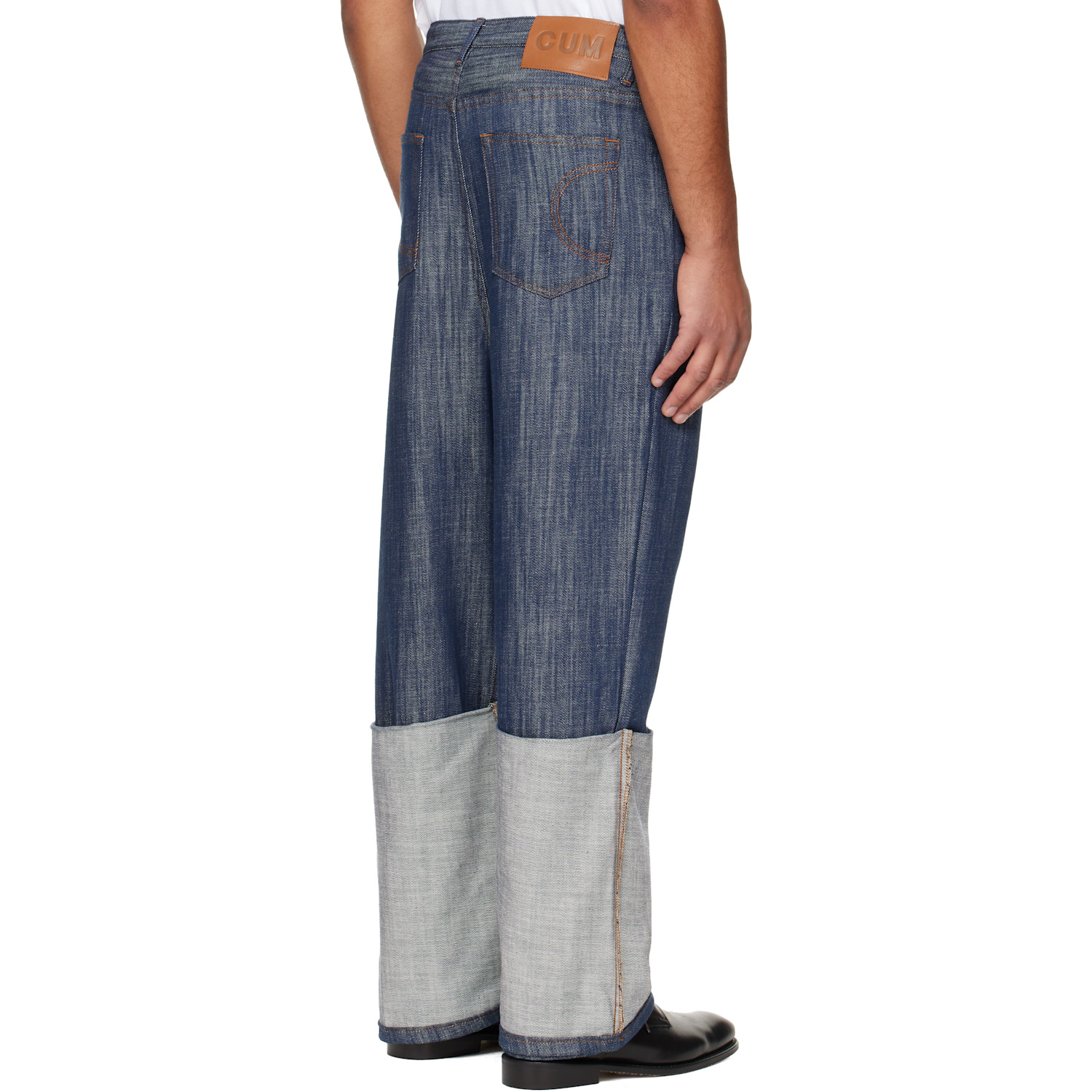  Edward Cuming Navy Turn-up Drop-down Jeans 