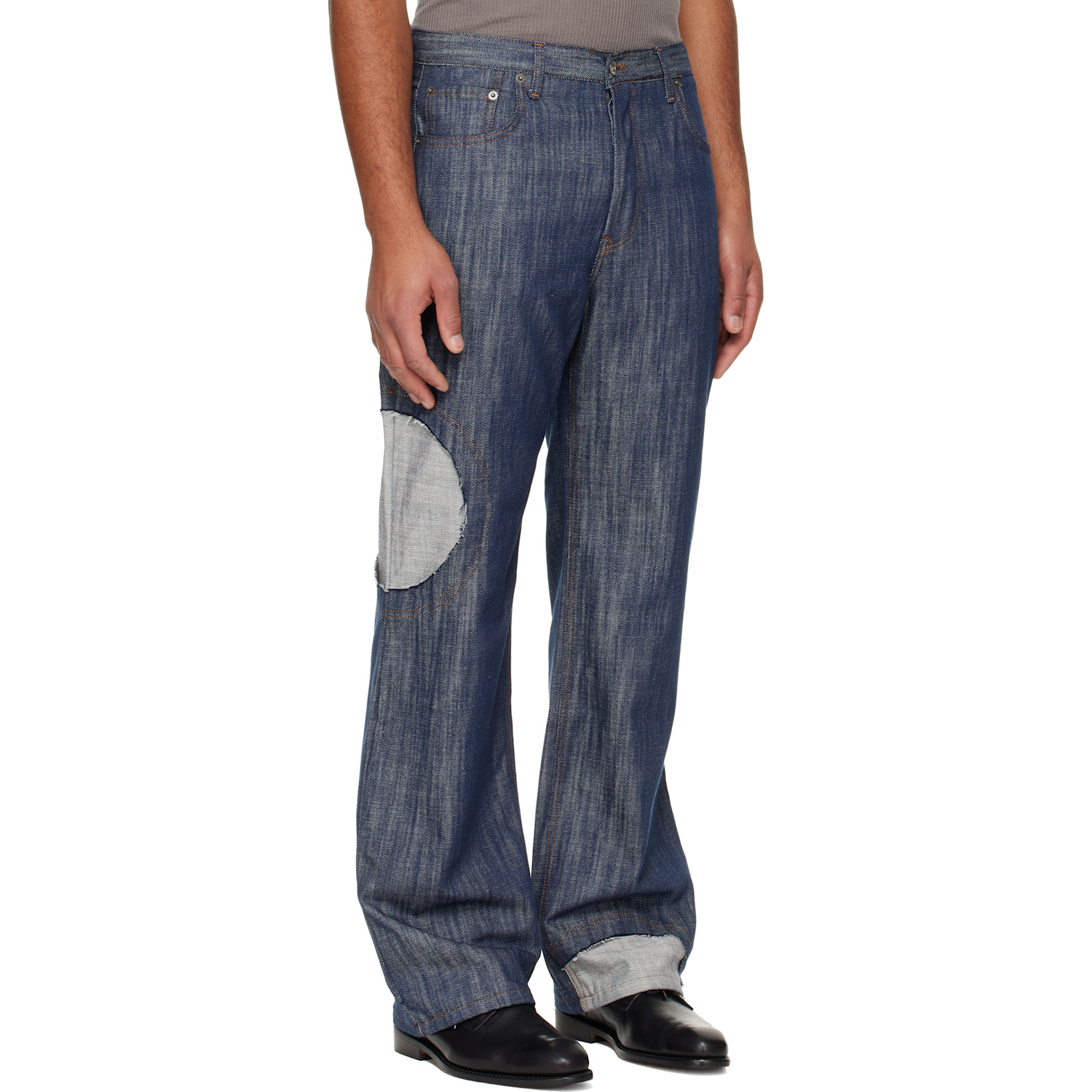  Edward Cuming Navy Circle Window V01s Jeans 