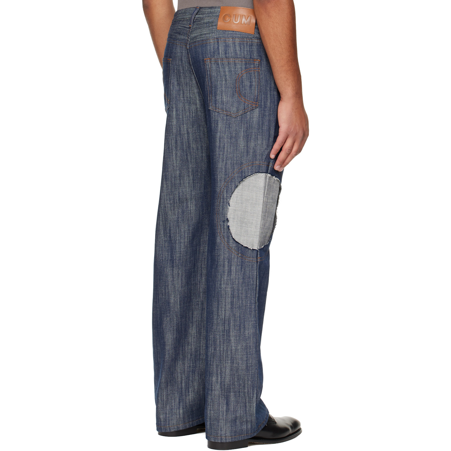  Edward Cuming Navy Circle Window V01s Jeans 