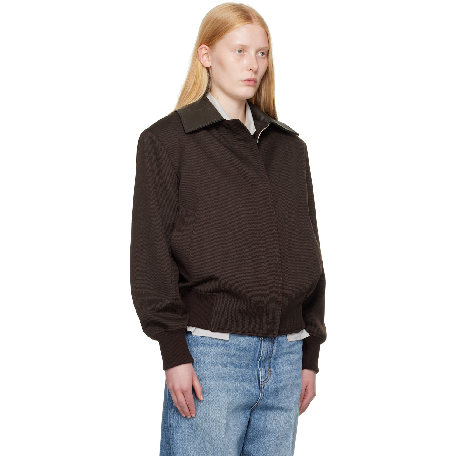  Stella Mccartney Burgundy Twill Tailoring Field Jacket 