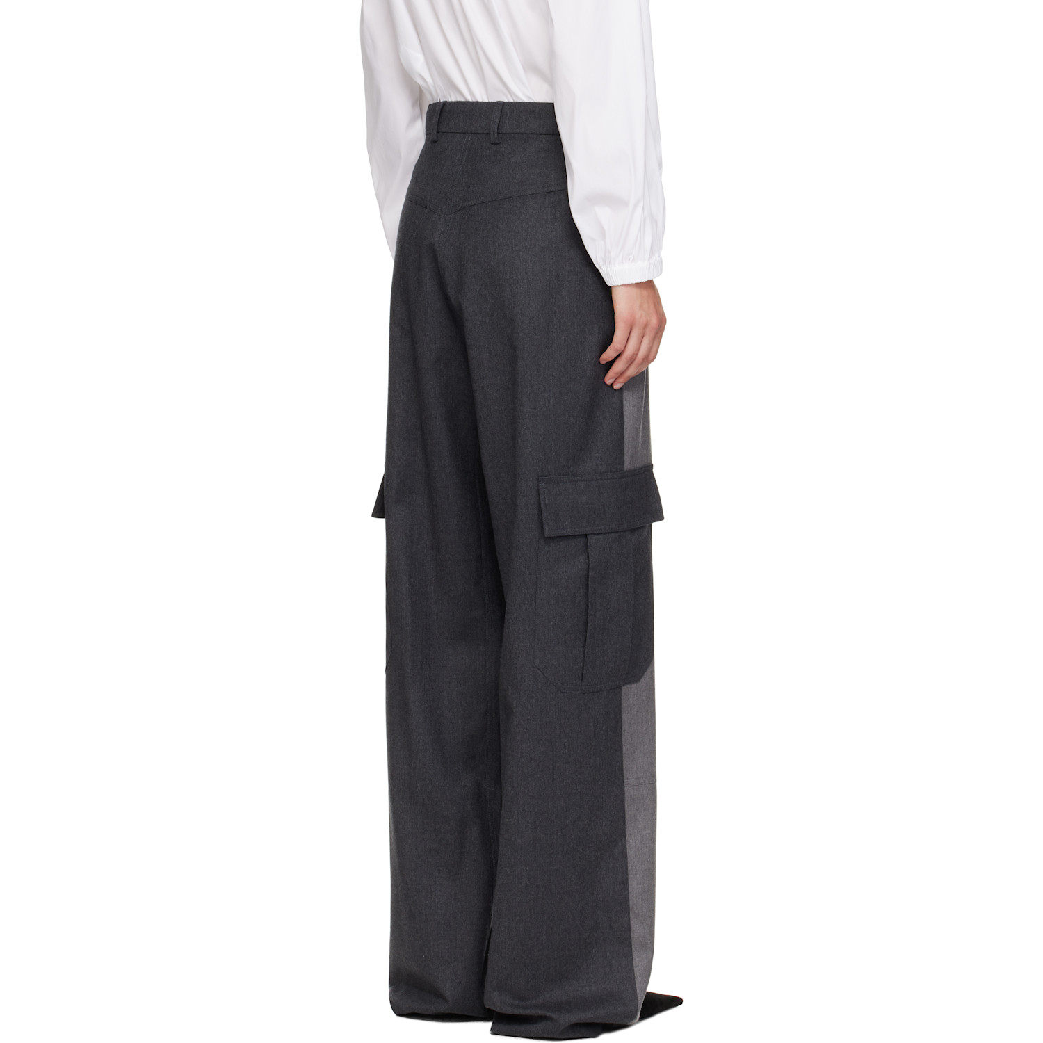  Stella Mccartney Gray Paneled Slouchy Cargo Pants 