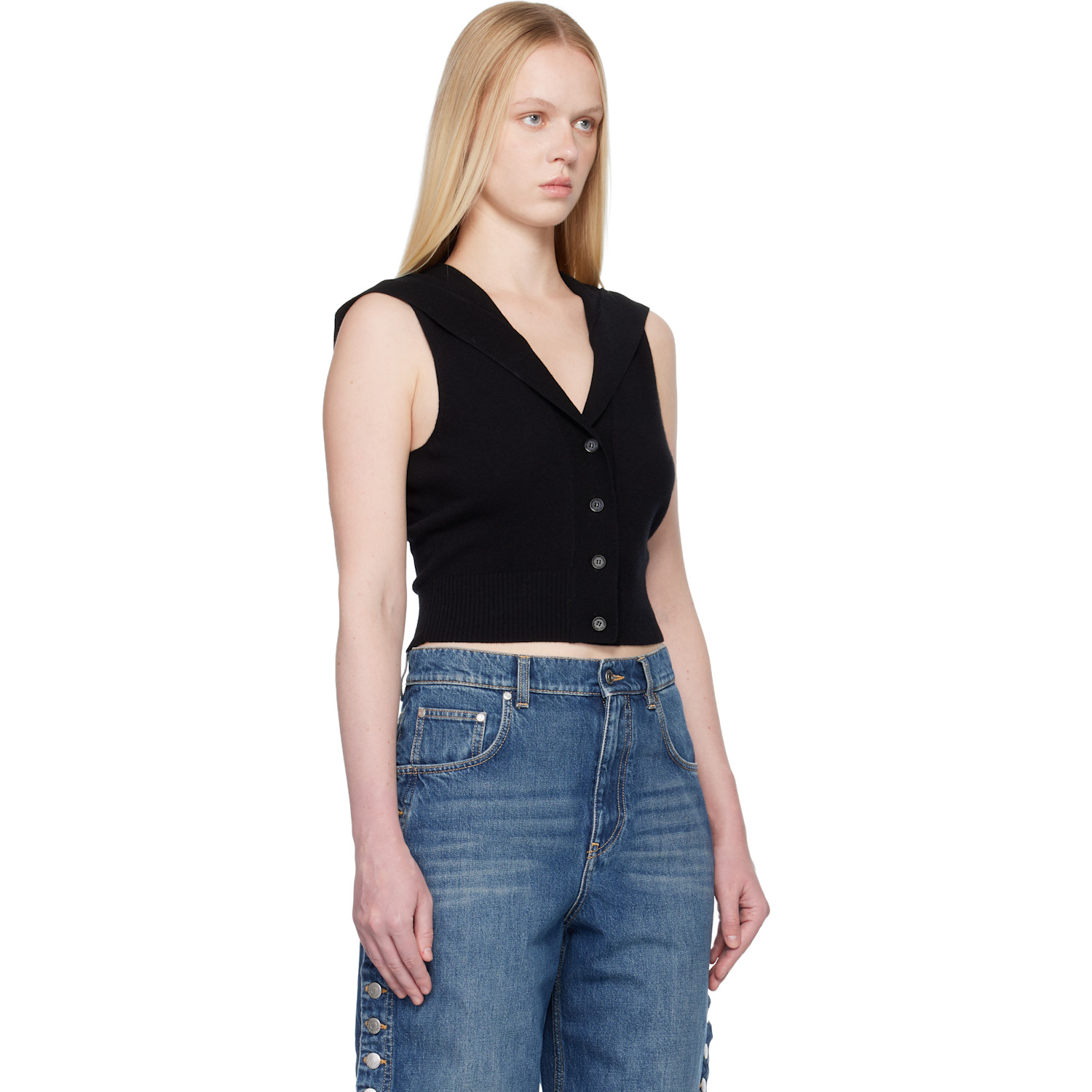  Stella Mccartney Black Hooded Sweater Vest 