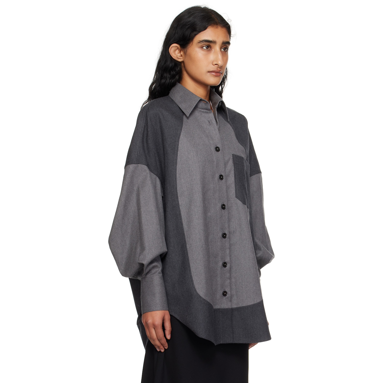  Stella Mccartney Gray Mixed Flannel Shirt 
