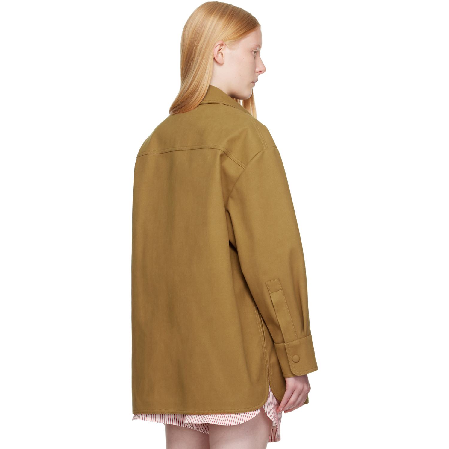  Stella Mccartney Tan Alter Faux-suede Overshirt 
