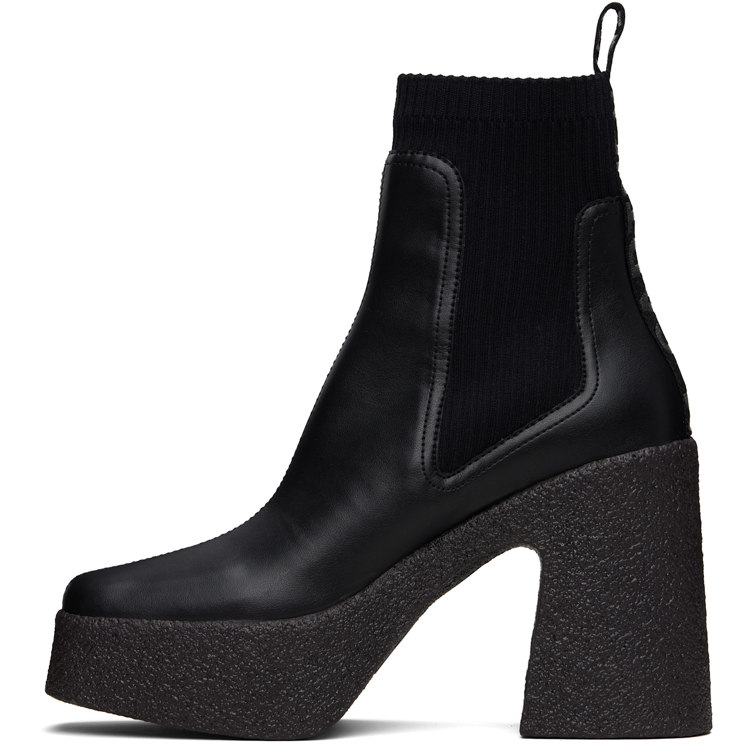  Stella Mccartney Black Skyla Heeled Sock Chelsea Boots 