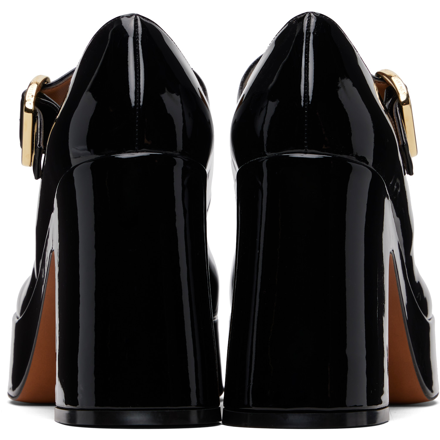  Stella Mccartney Black Patent Mary Jane Heels 