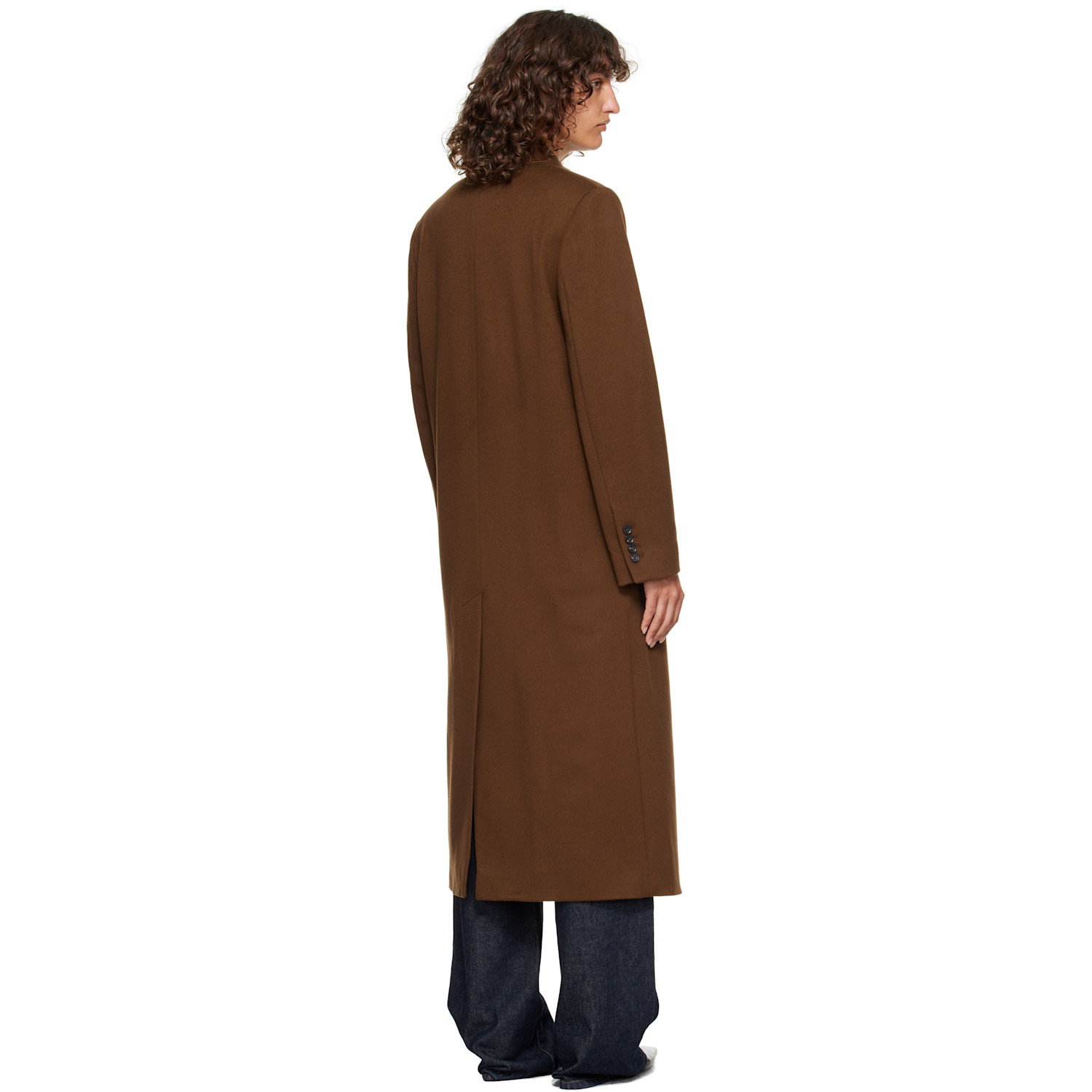  Loulou De Saison Manteau Long Rosco Brun à Double Boutonnage 