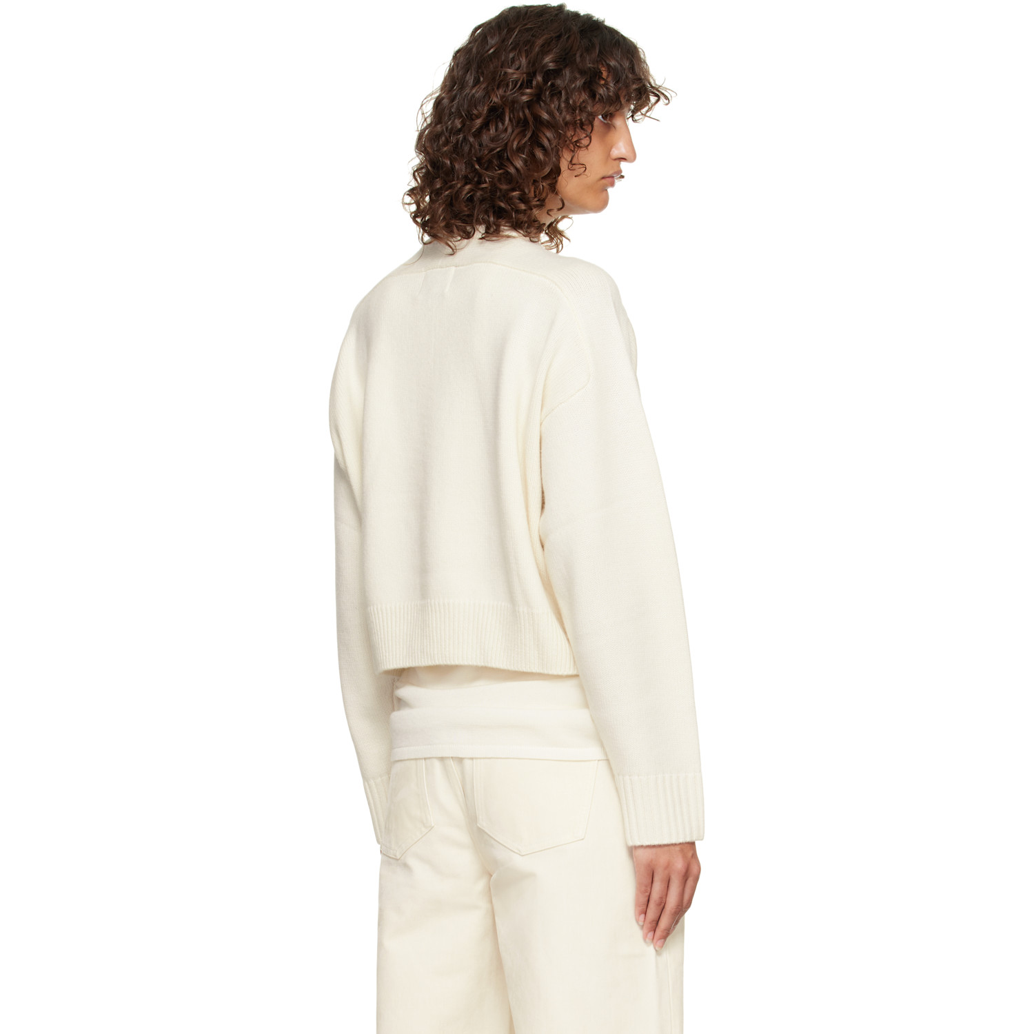  Loulou De Saison Off-white Bruzzi Lds Boxy Cashmere Sweater 