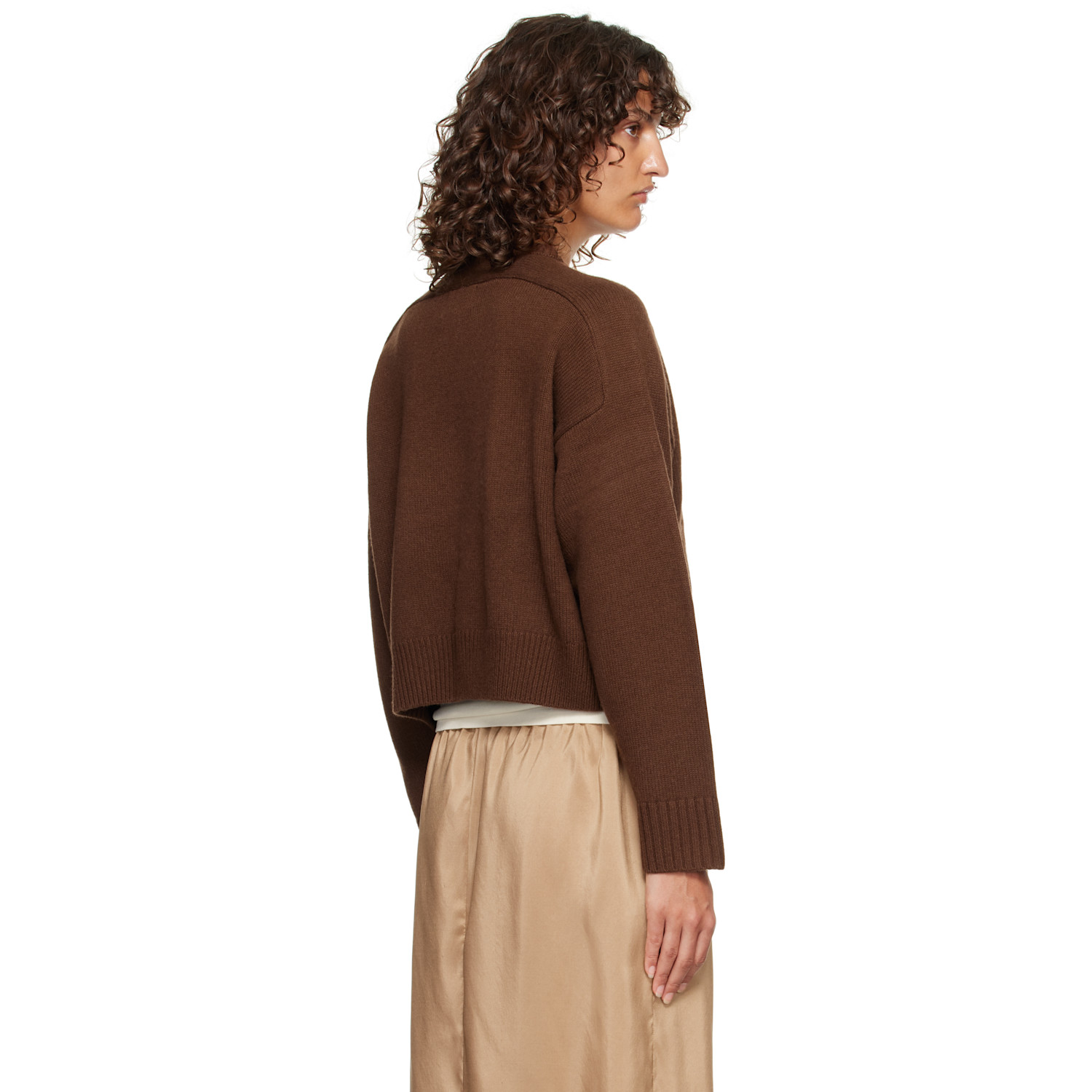  Loulou De Saison Brown Bruzzi Lds Boxy Cashmere Sweater 