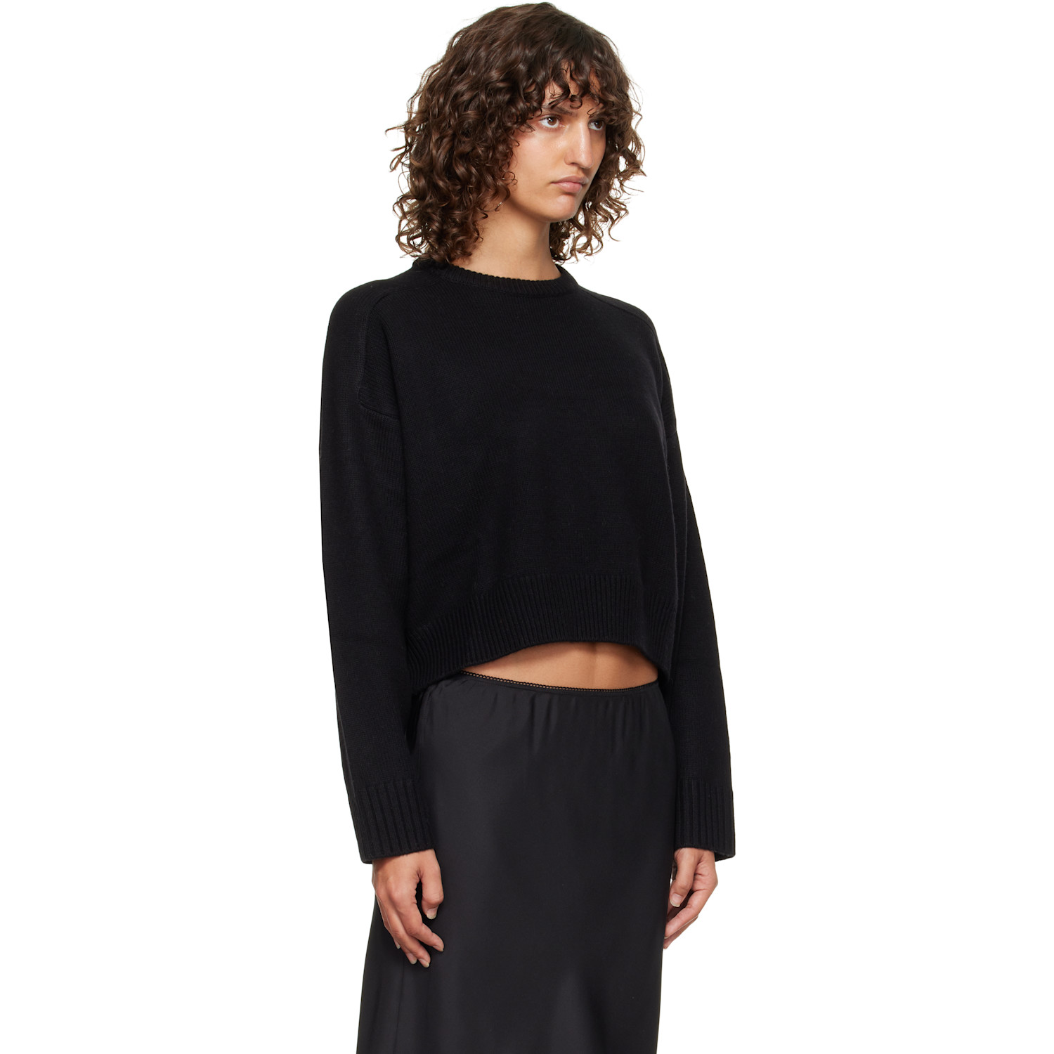  Loulou De Saison Black Bruzzi Lds Boxy Cashmere Sweater 