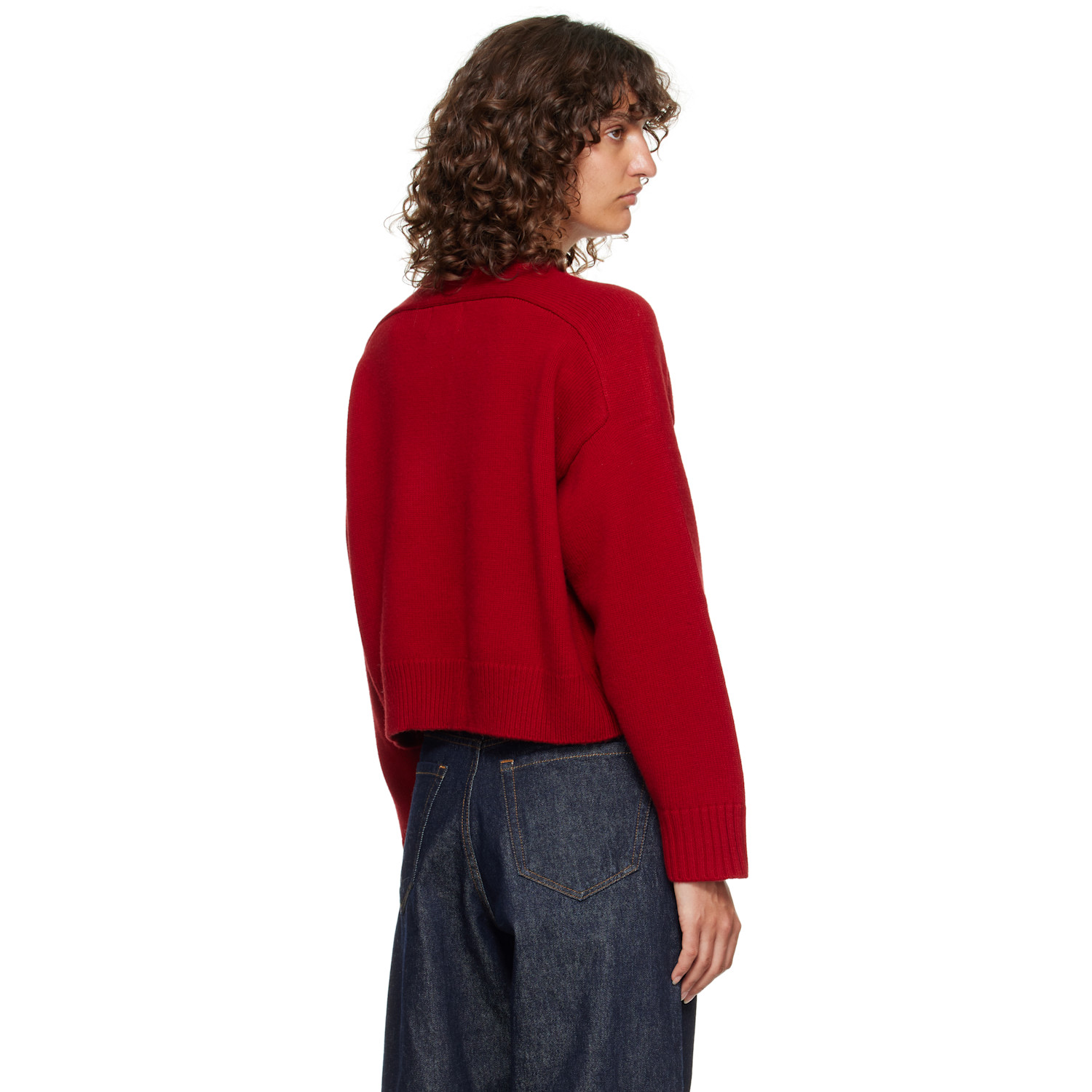  Loulou De Saison Red Bruzzi Lds Boxy Cashmere Sweater 