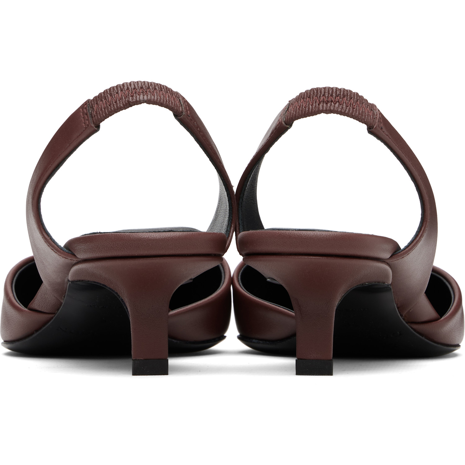  Loulou De Saison Burgundy Akila Lds Leather Slingback Heels 