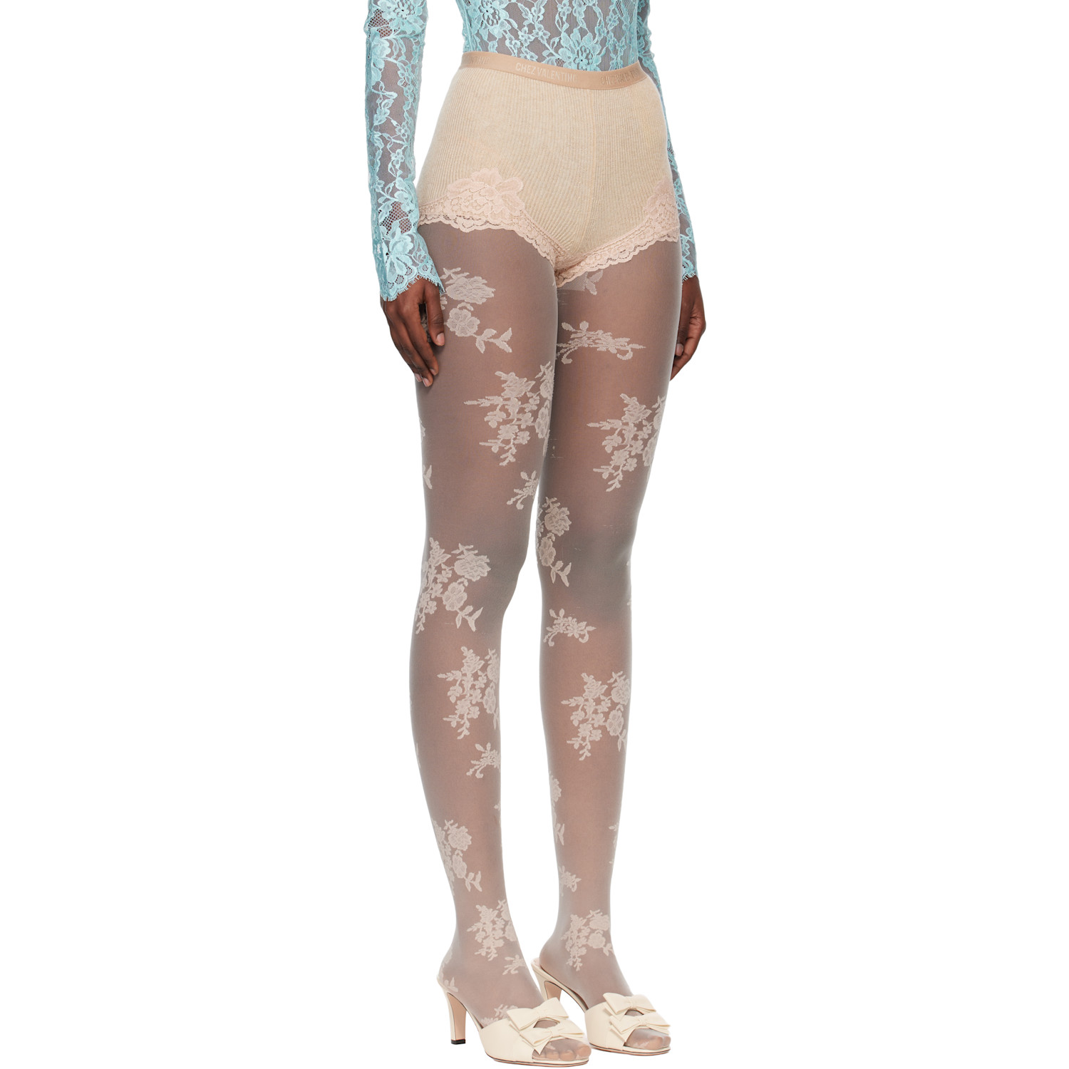  Valentino Beige & Pink Cashmere Shorts 
