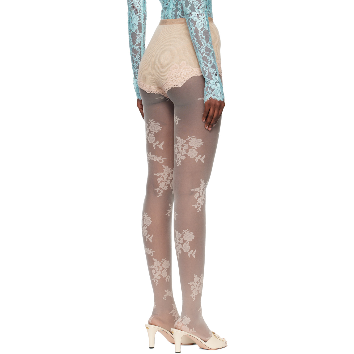  Valentino Beige & Pink Cashmere Shorts 