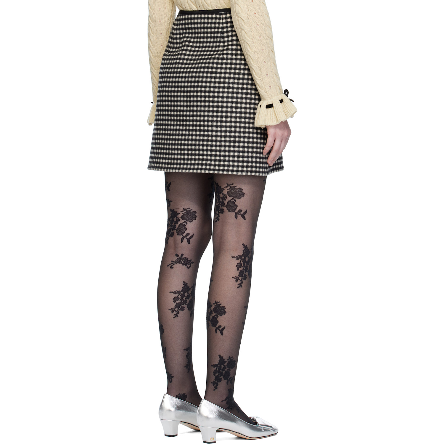  Valentino Black & White Check Miniskirt 