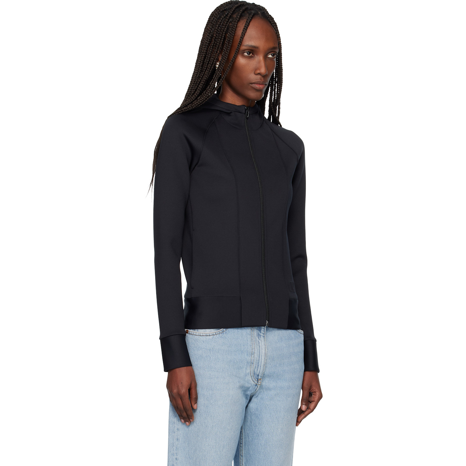  Valentino Black Embossed Logo Hoodie 