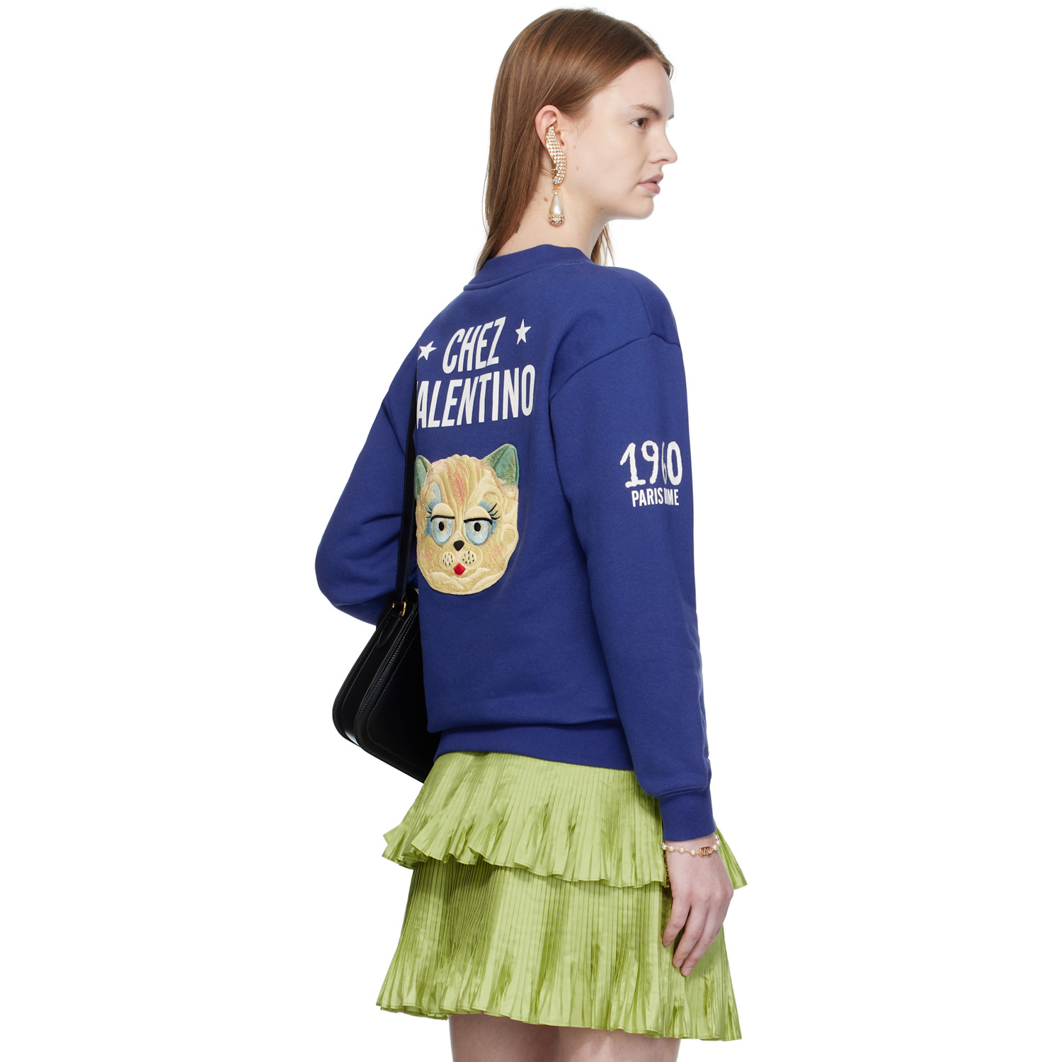  Valentino Blue Embroidered Cotton Sweatshirt 