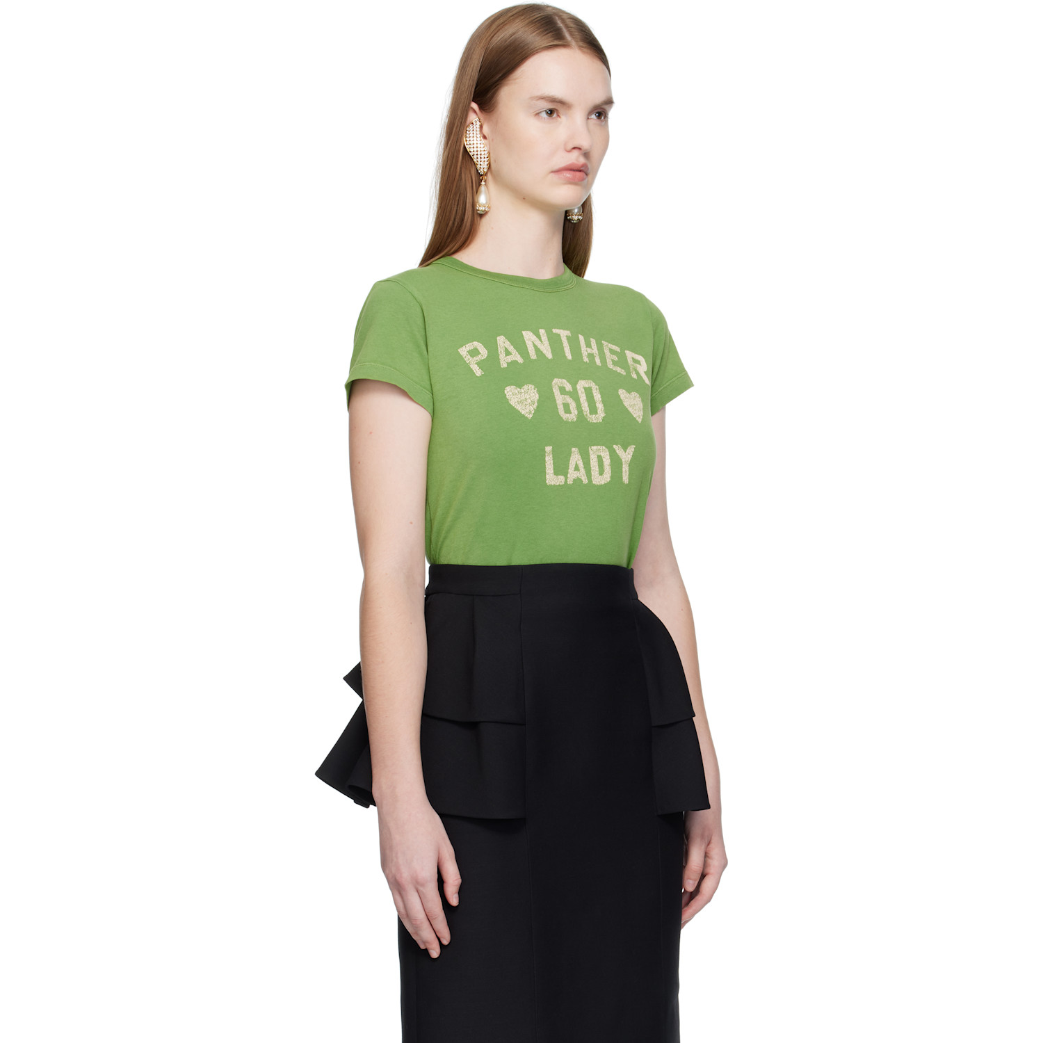  Valentino Green Printed Cotton T-shirt 