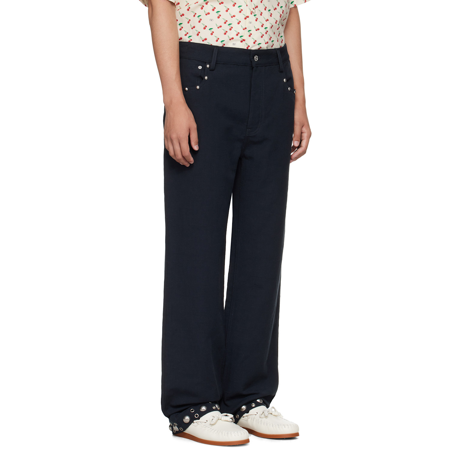  Valentino Black Studded Trousers 