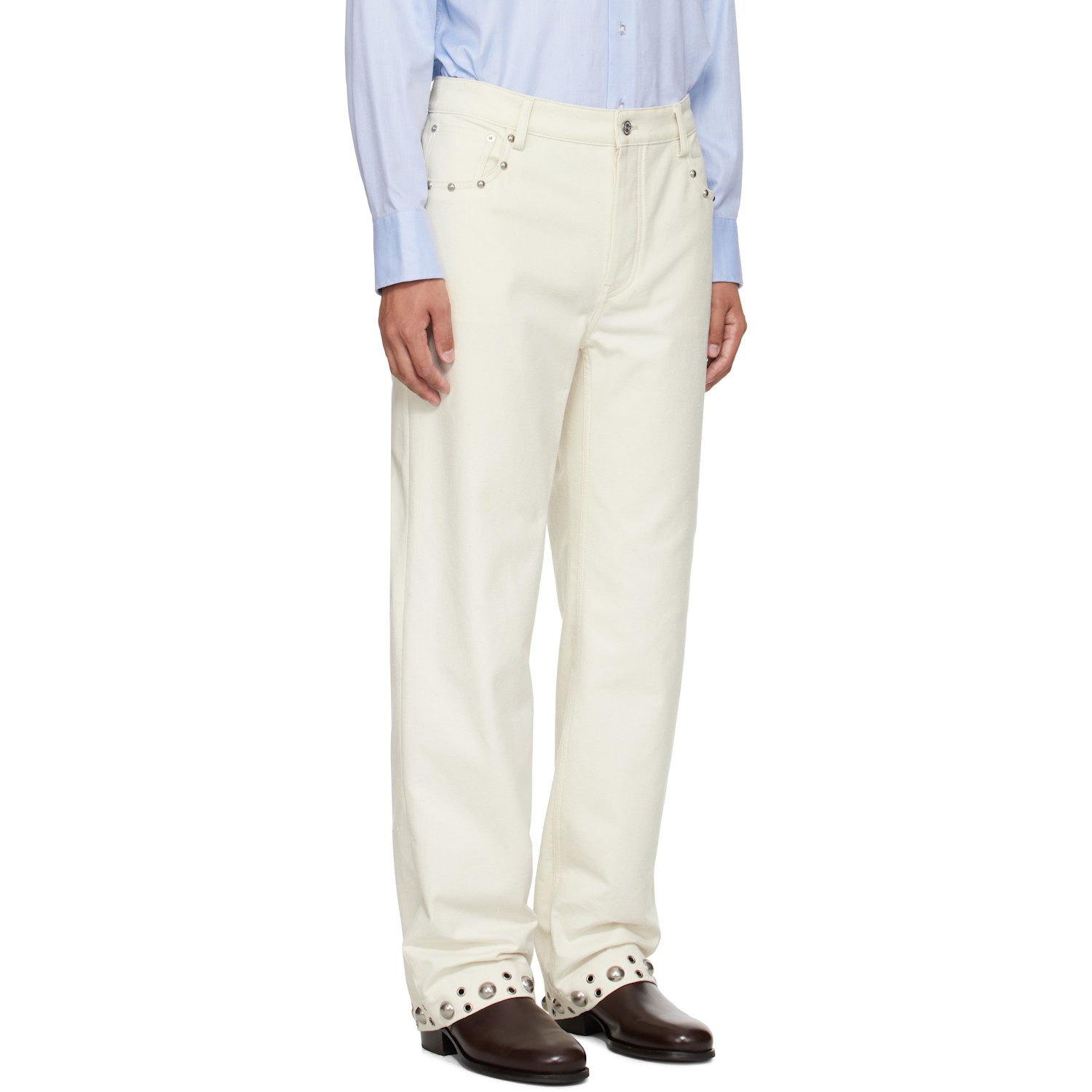  Valentino Off-white Studded Trousers 