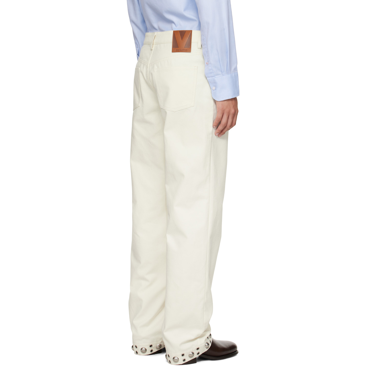  Valentino Off-white Studded Trousers 