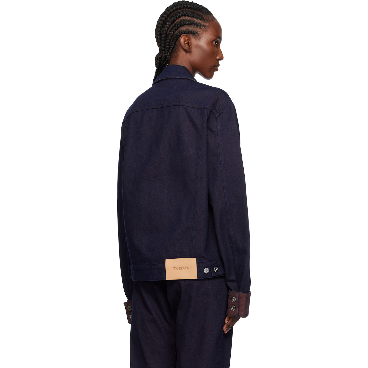  Jw Anderson Navy Turn Up Cuff Denim Jacket 