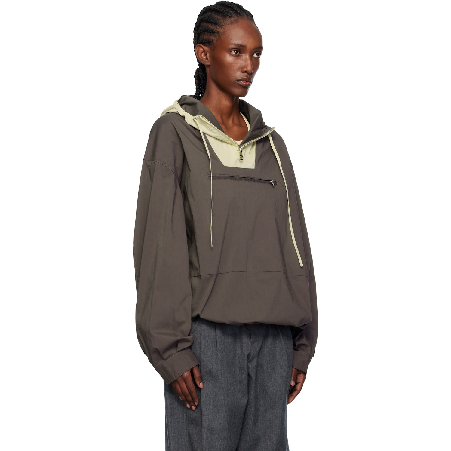  Jw Anderson Gray Contrast Hood Anorak 