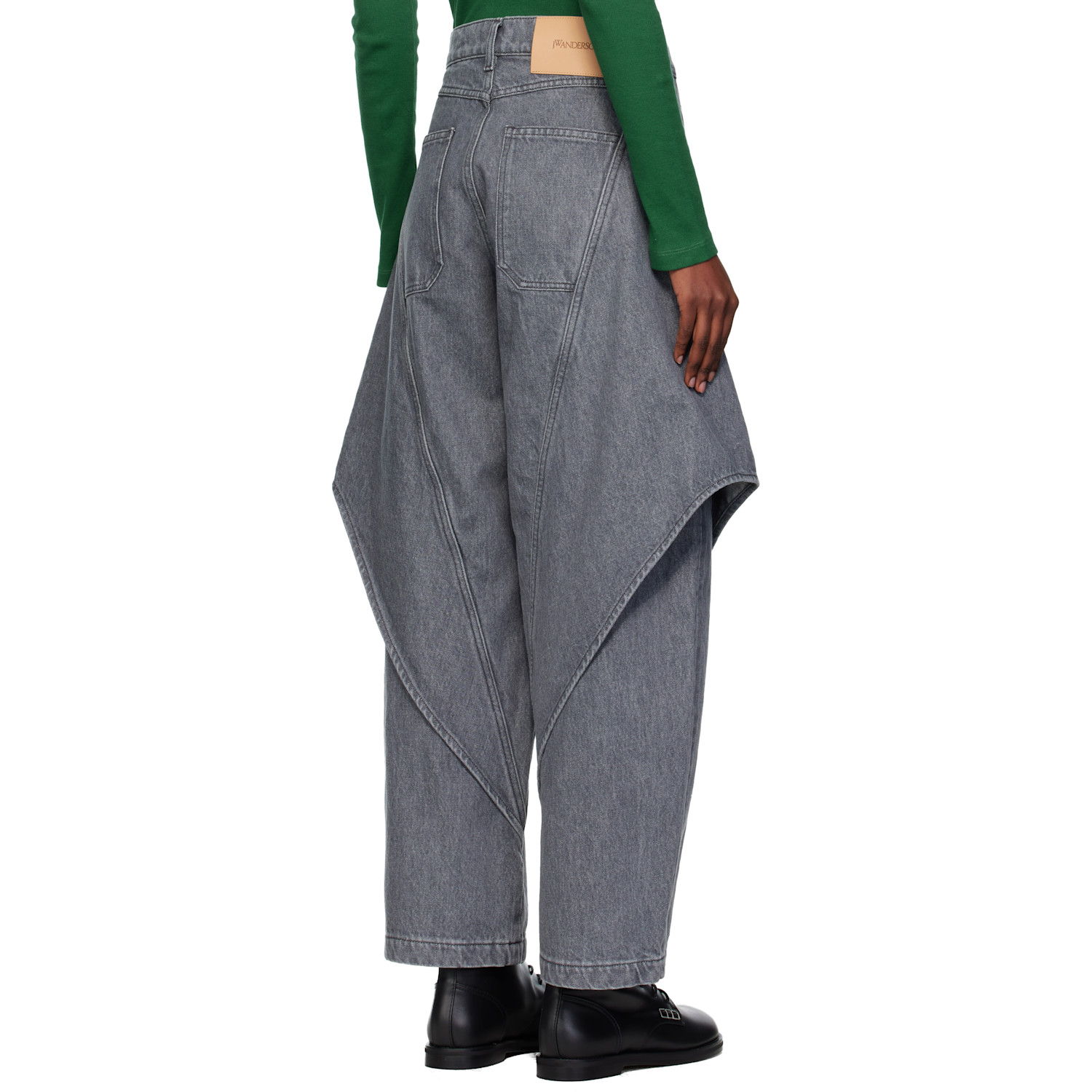  Jw Anderson Gray Cropped Sculptural Jeans 