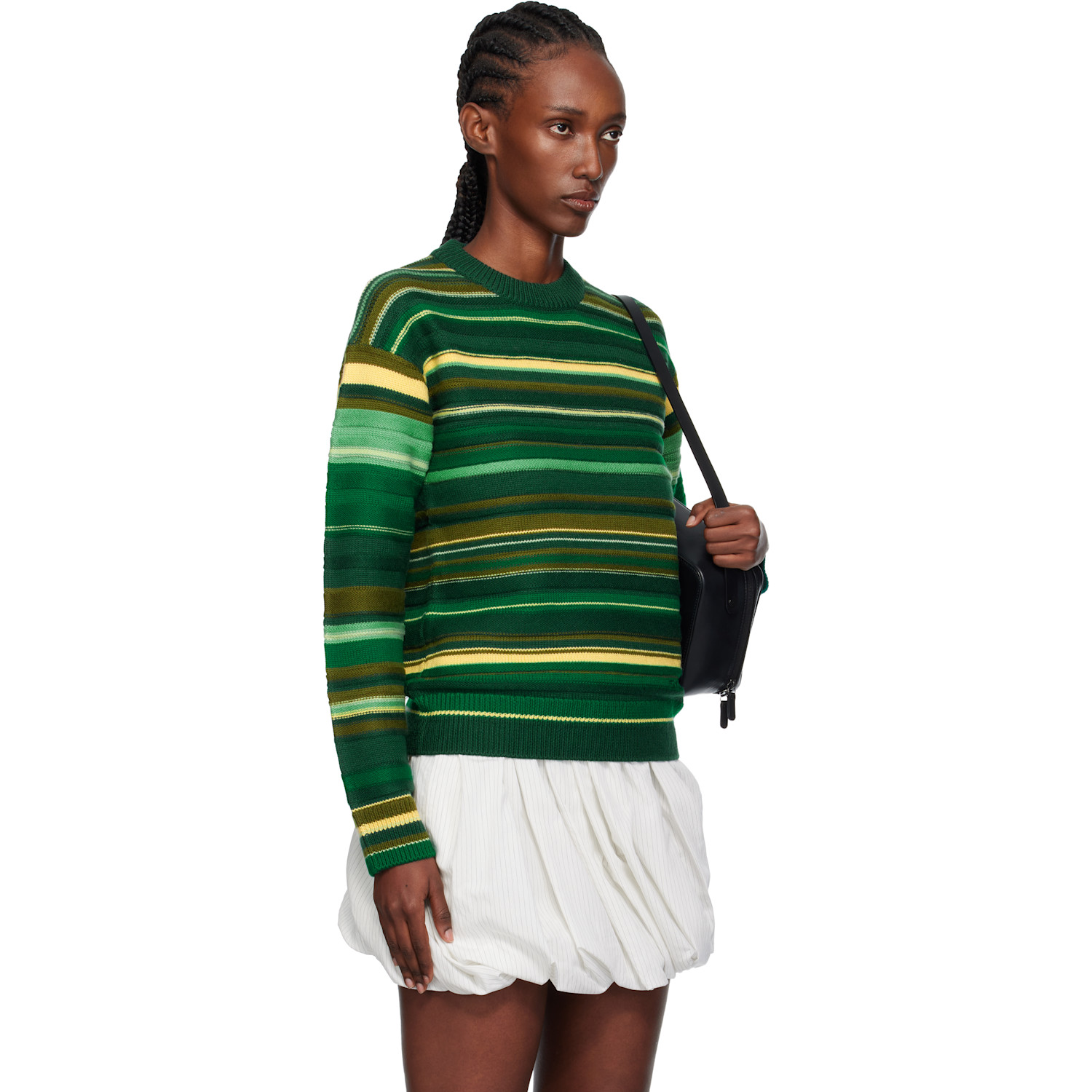  Jw Anderson Green Multi Stripe Sweater 